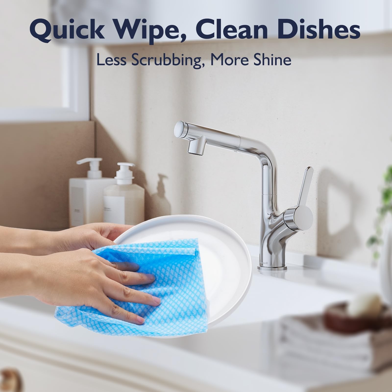 Volokitx 60 Pack 13.8×15.7 in Disposable Dish Cloths for Kitchen, Bathroom & …