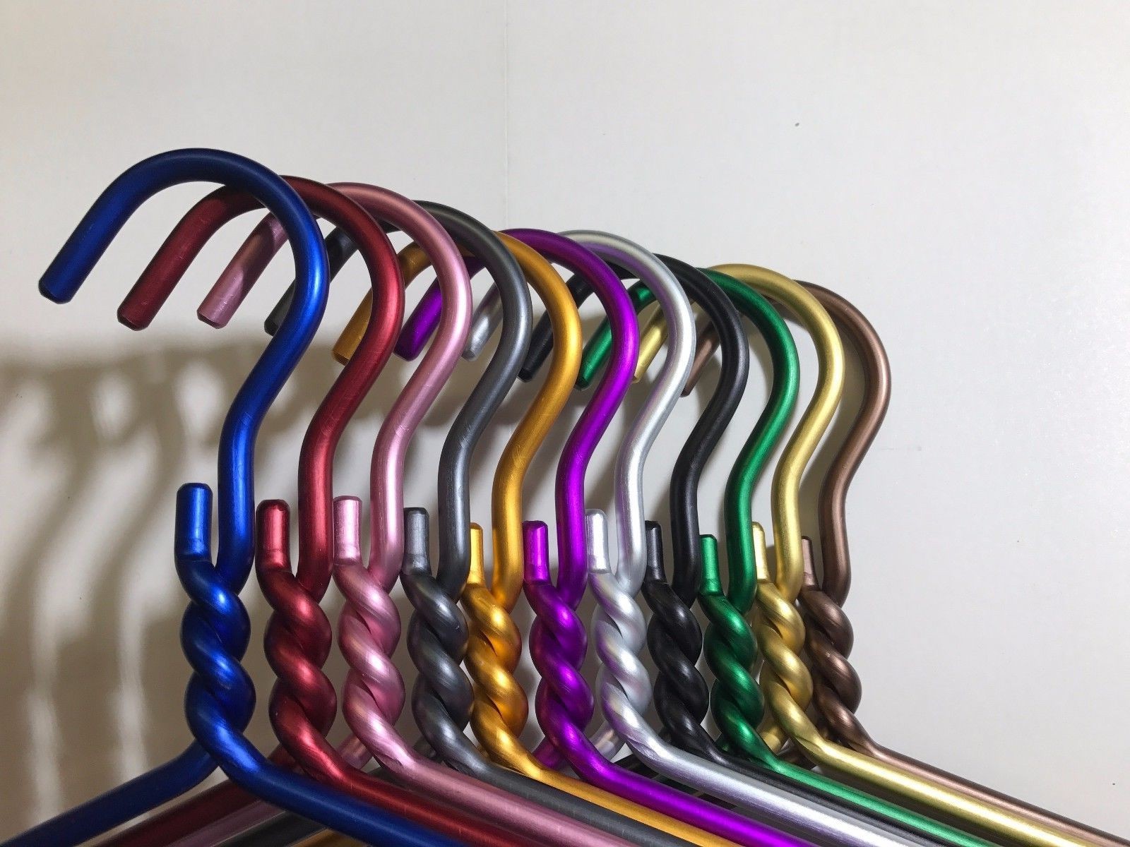 24 PACK Colorful DODCO Heavy Duty Clothes Coat Hanger Aluminum Metal Made in USA