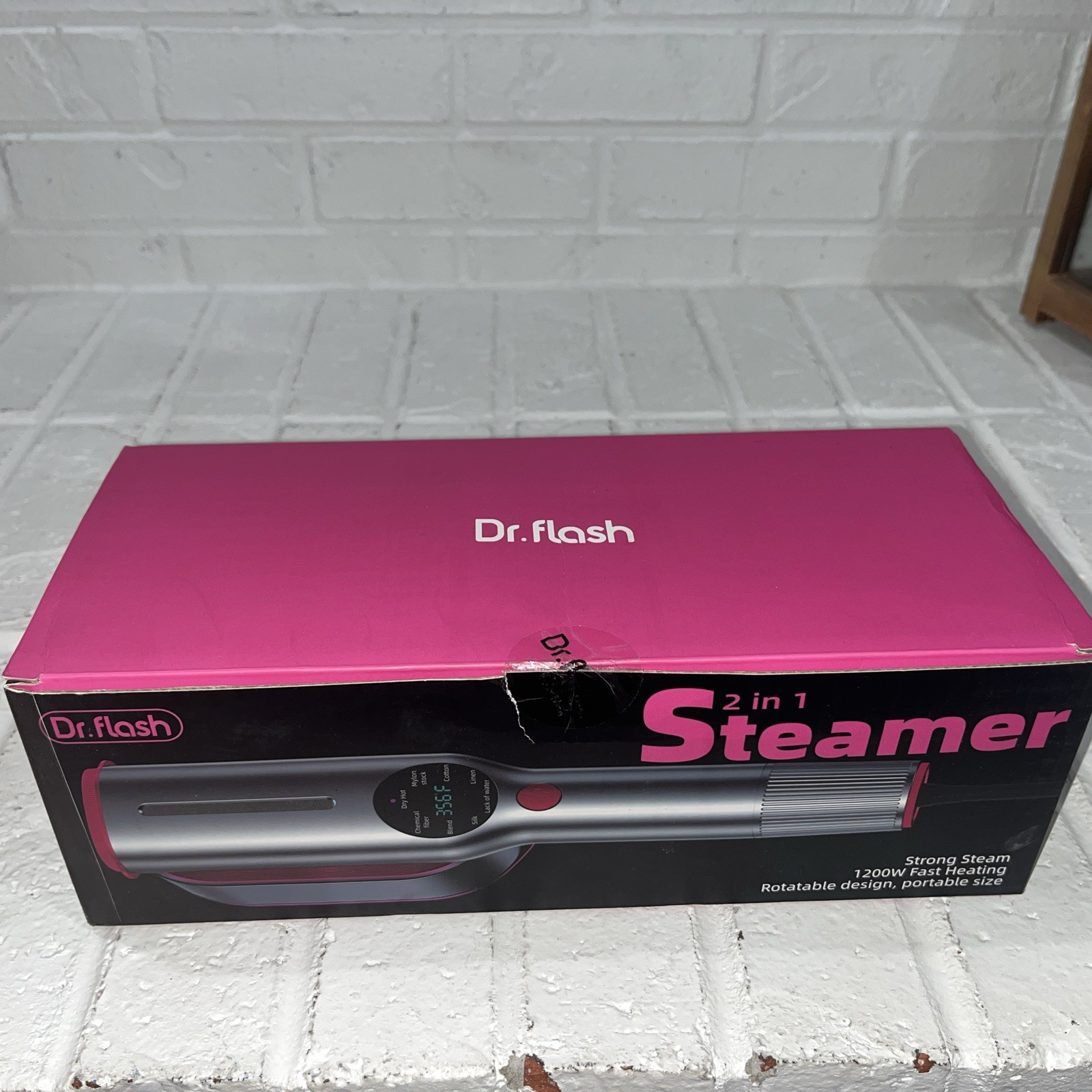 NEW!! Dr.flash Steamer 1200W Strong Steam Fast Heating Rotatable Silver Pink