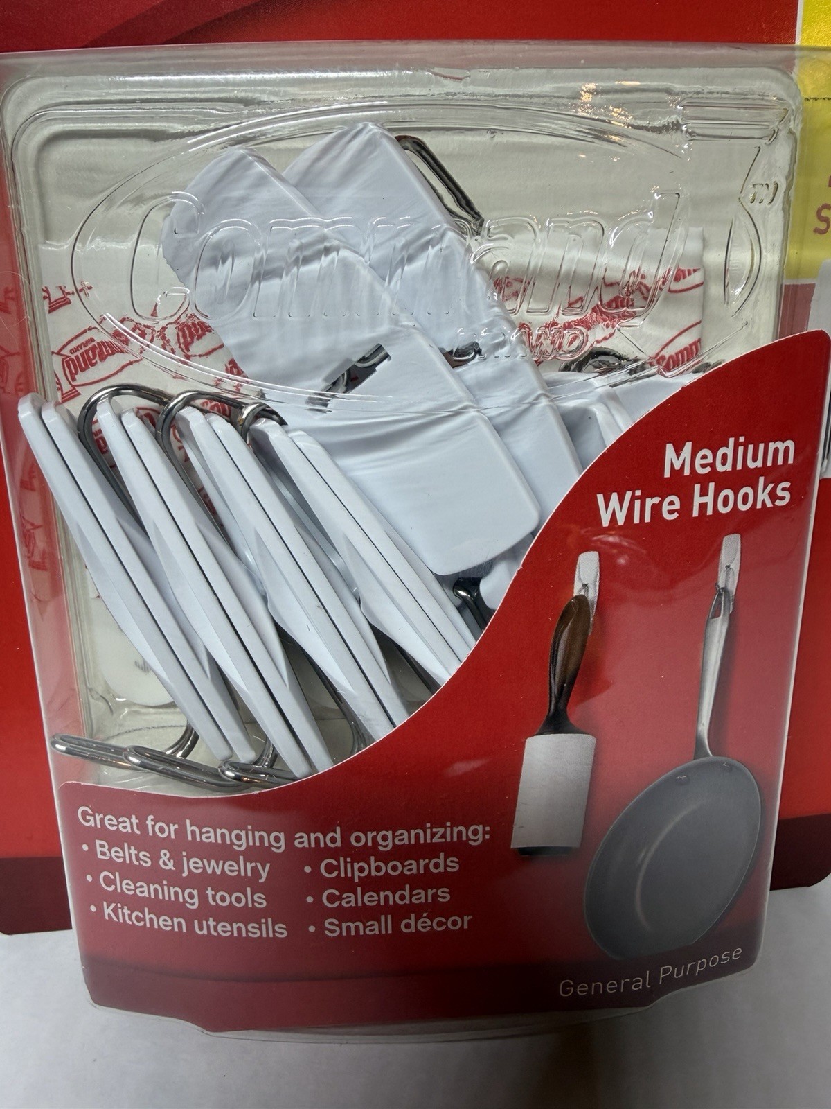 New Command Medium Wire Hooks – 16 Hooks, 20 Strips – Lot of 3 Packs – White