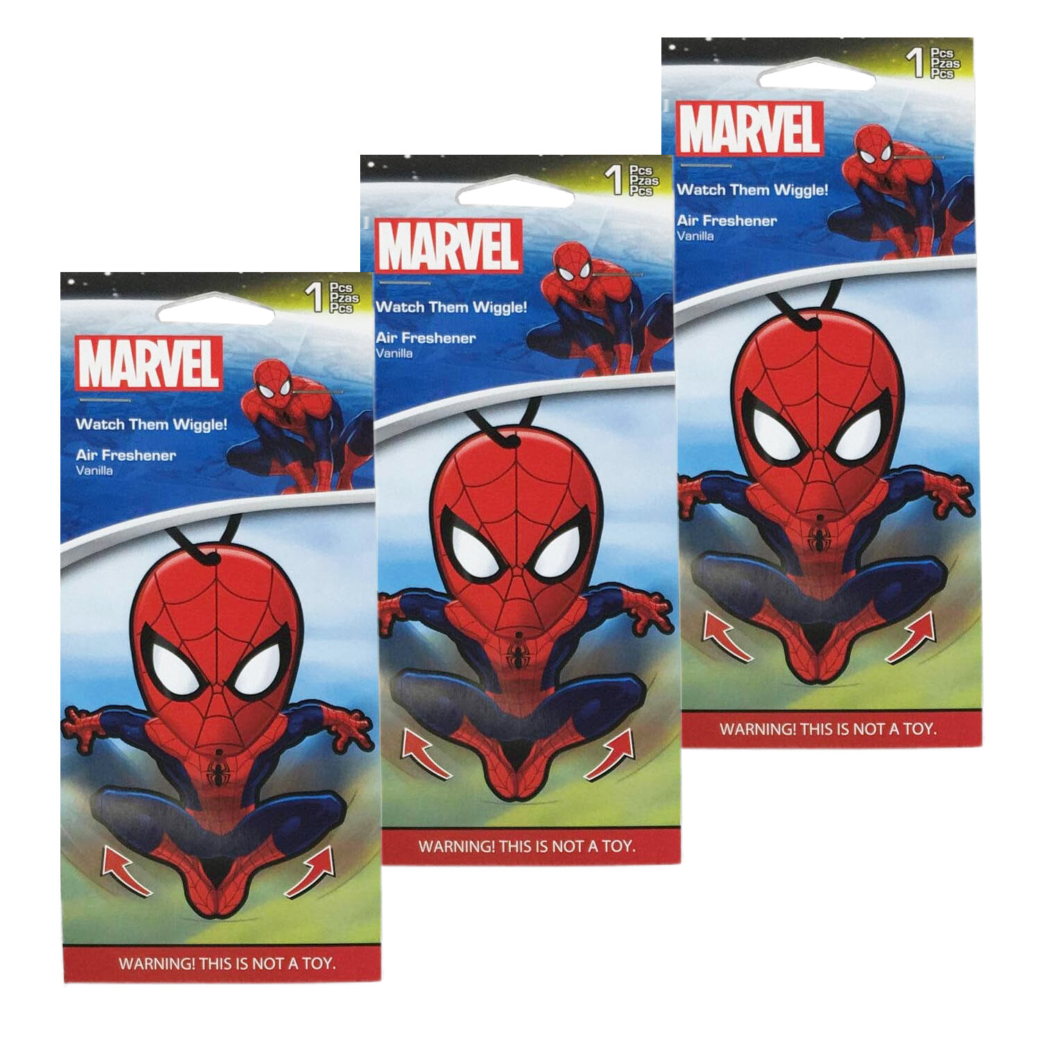 Marvel Spiderman Car Accessories – Spiderman Air Freshener Wiggler (3-Pack)