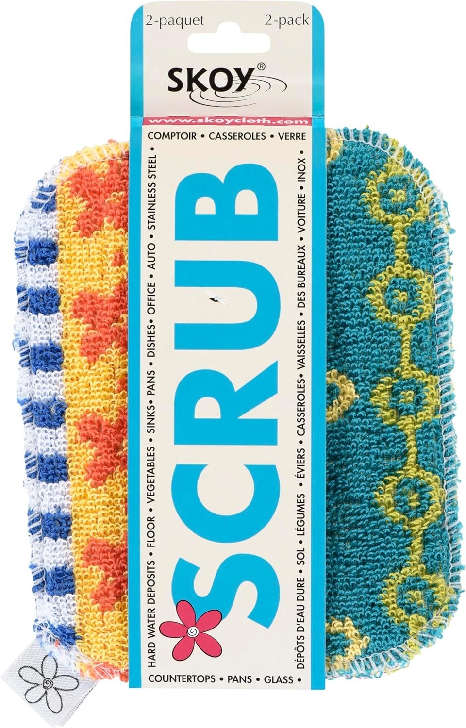 NIP SET 2 Skoy ScrubReusable Non-Scratching Dish Scrubber ASSORTED COLORS SHP FR