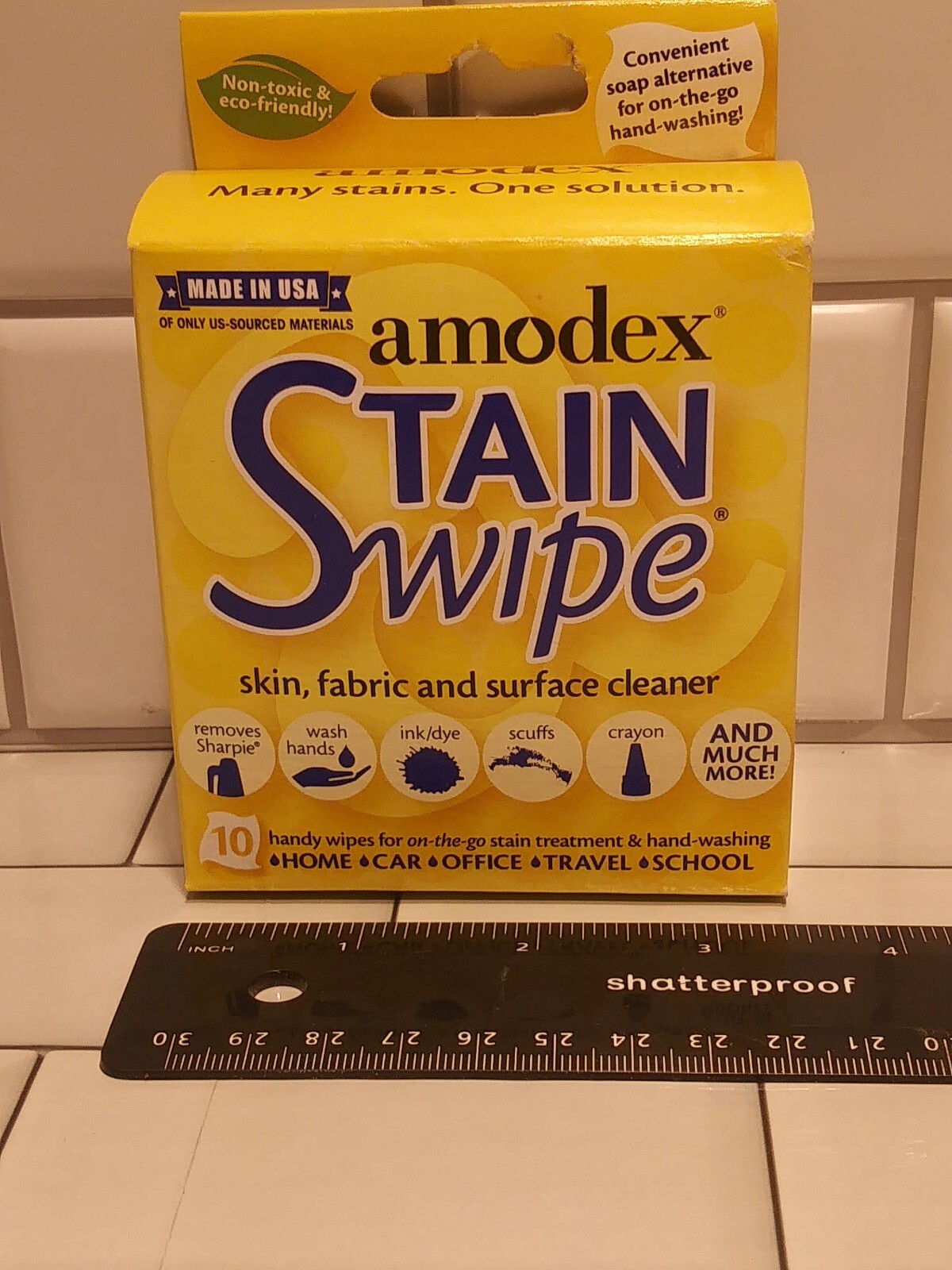 Amodex Stain Swipes – Skin, Fabric and Surface Cleaner – 10 Wipes – Sealed FS