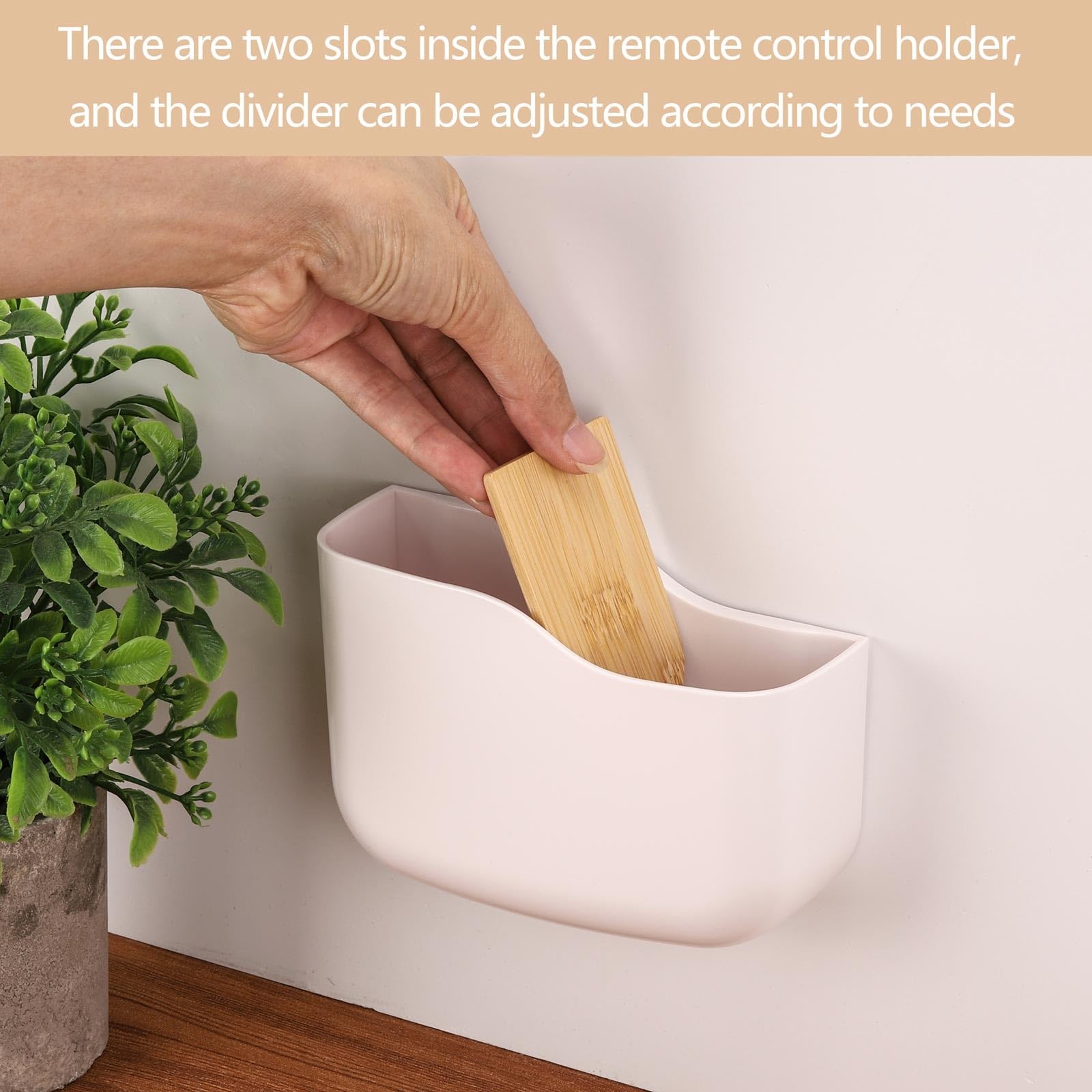 Adhesive Wall Mount Universal TV Remote Control Holder Caddy Storage Box 2 PCS