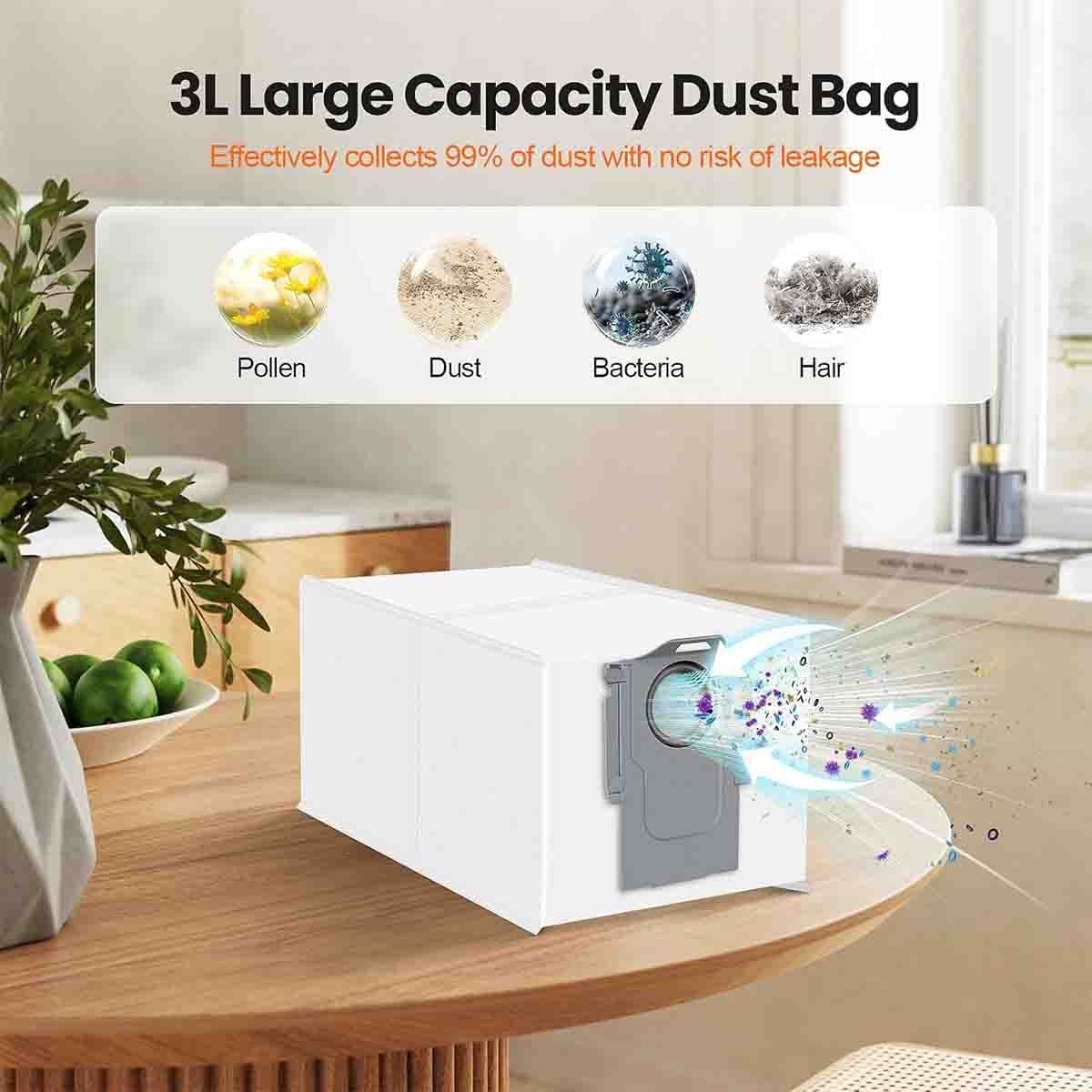 6 Pack QRevo Dust Bags for Roborock Qrevo Plus S8 Max Ultra Robot Vacuum Cleaner