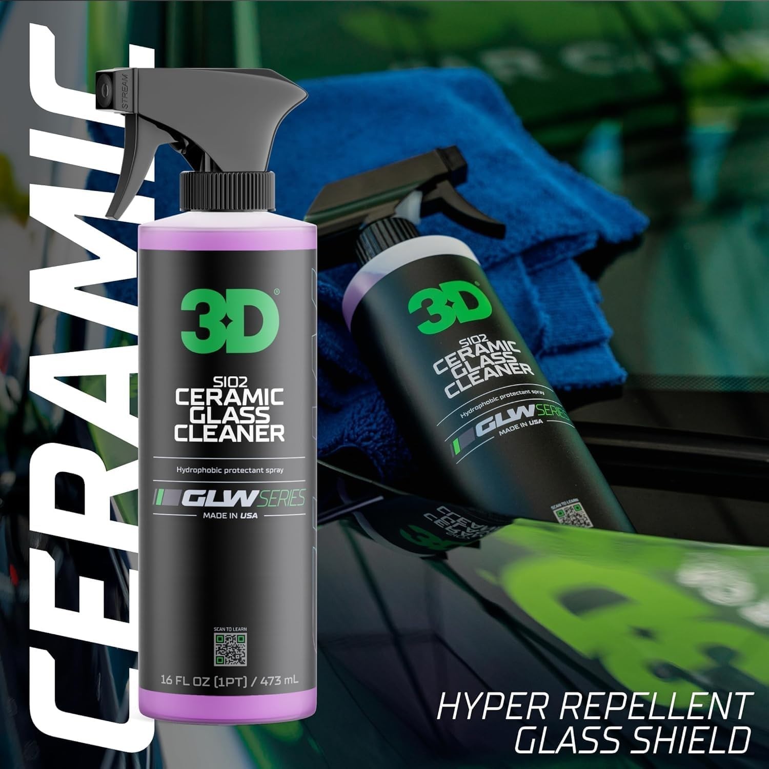 Professional SiO2 Glass Cleaner 1 Gallon – Clear & Protected Windshields Anytime