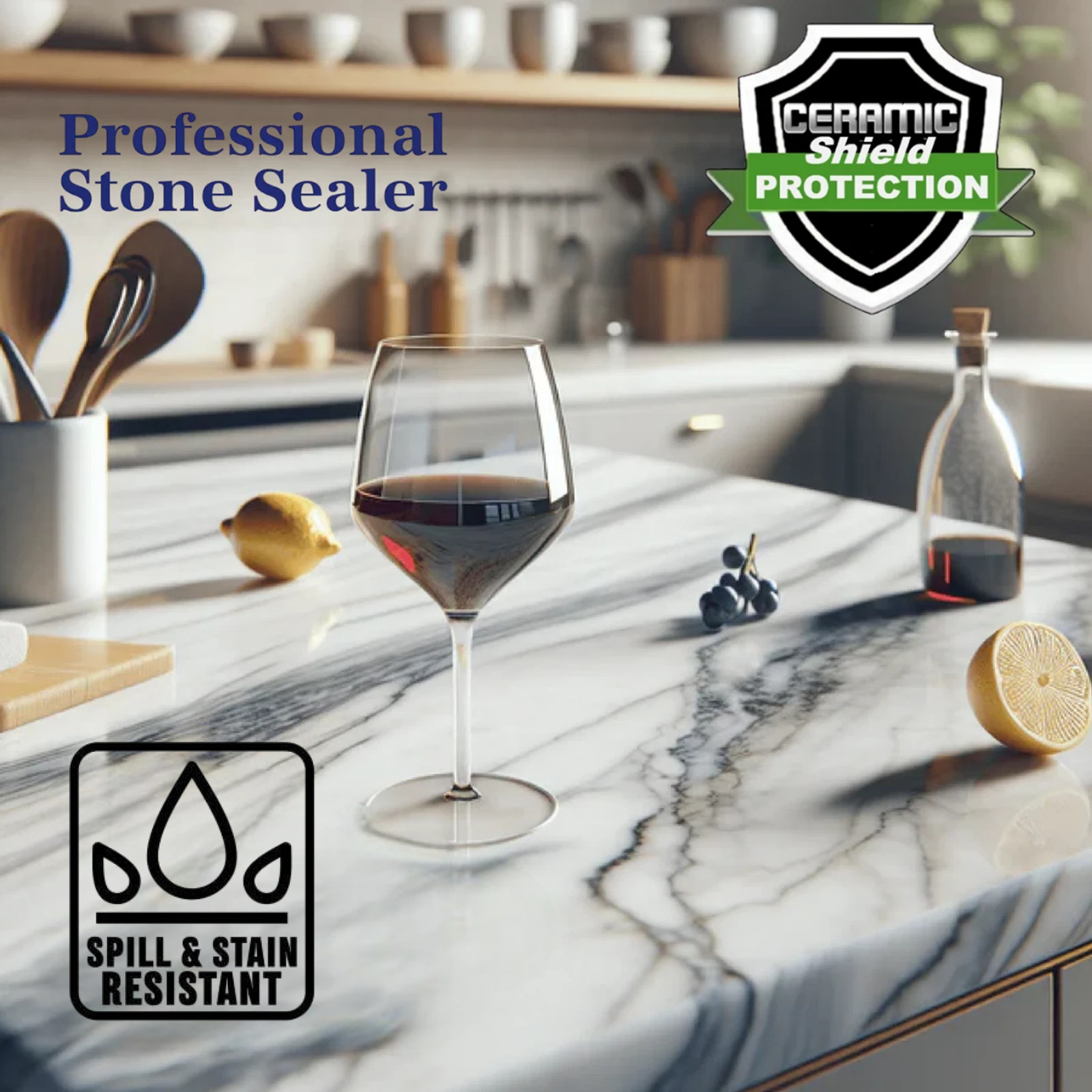 MARBLE QUARTZ COUNTERTOP CERAMIC SEALER STAIN & ETCH RESISTANT – 100ml KIT