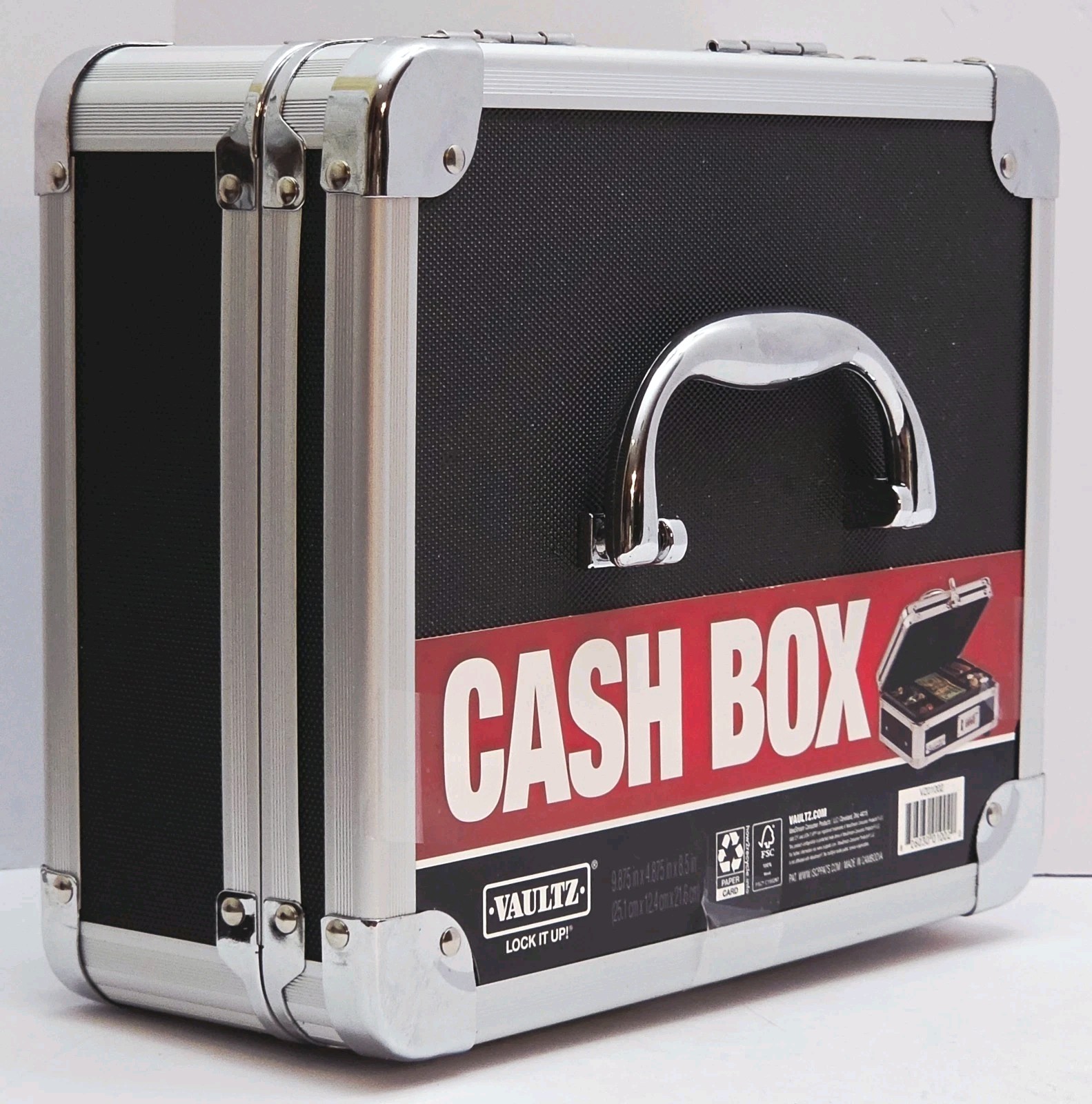 Vaultz Locking Cash Box w/ Combination Lock & Carrying Handle 8.5″x10″x4″, New