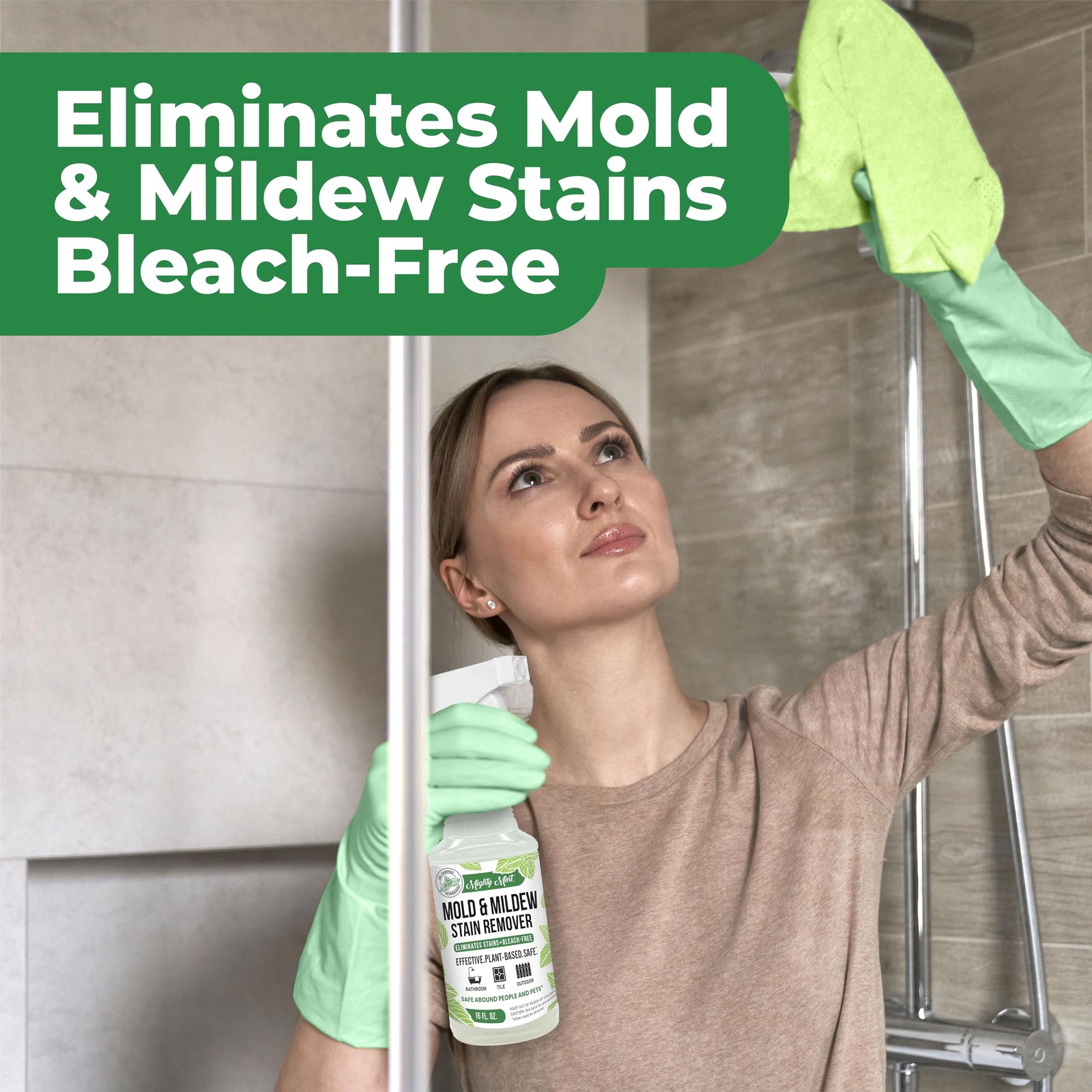 Mighty Mint Mold & Mildew Stain Remover Spray, 16 Fl Oz (Pack of 1), Natural