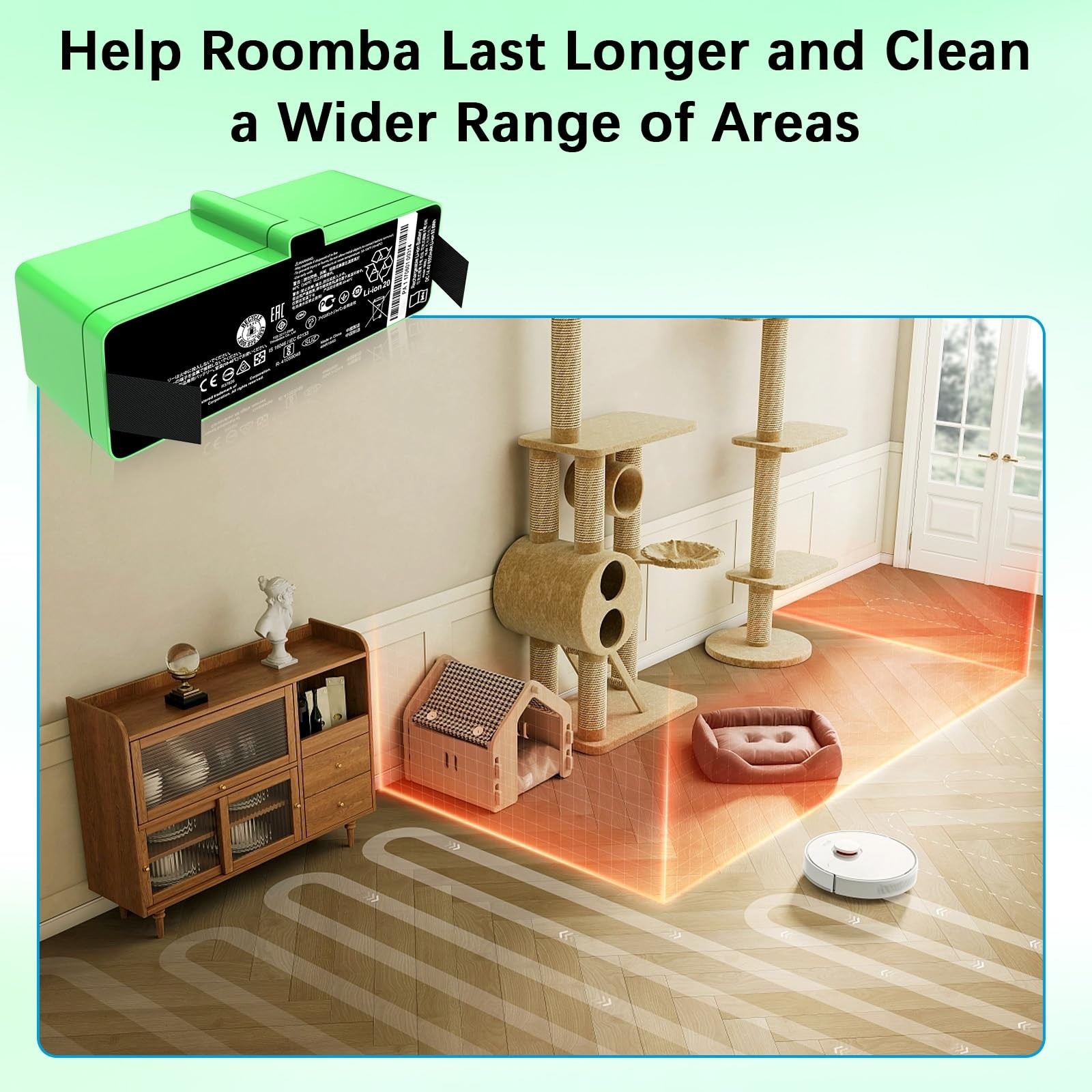 6500mAh Battery Replacement for Roomba 900 800 700 600 500 Series – Compatible &