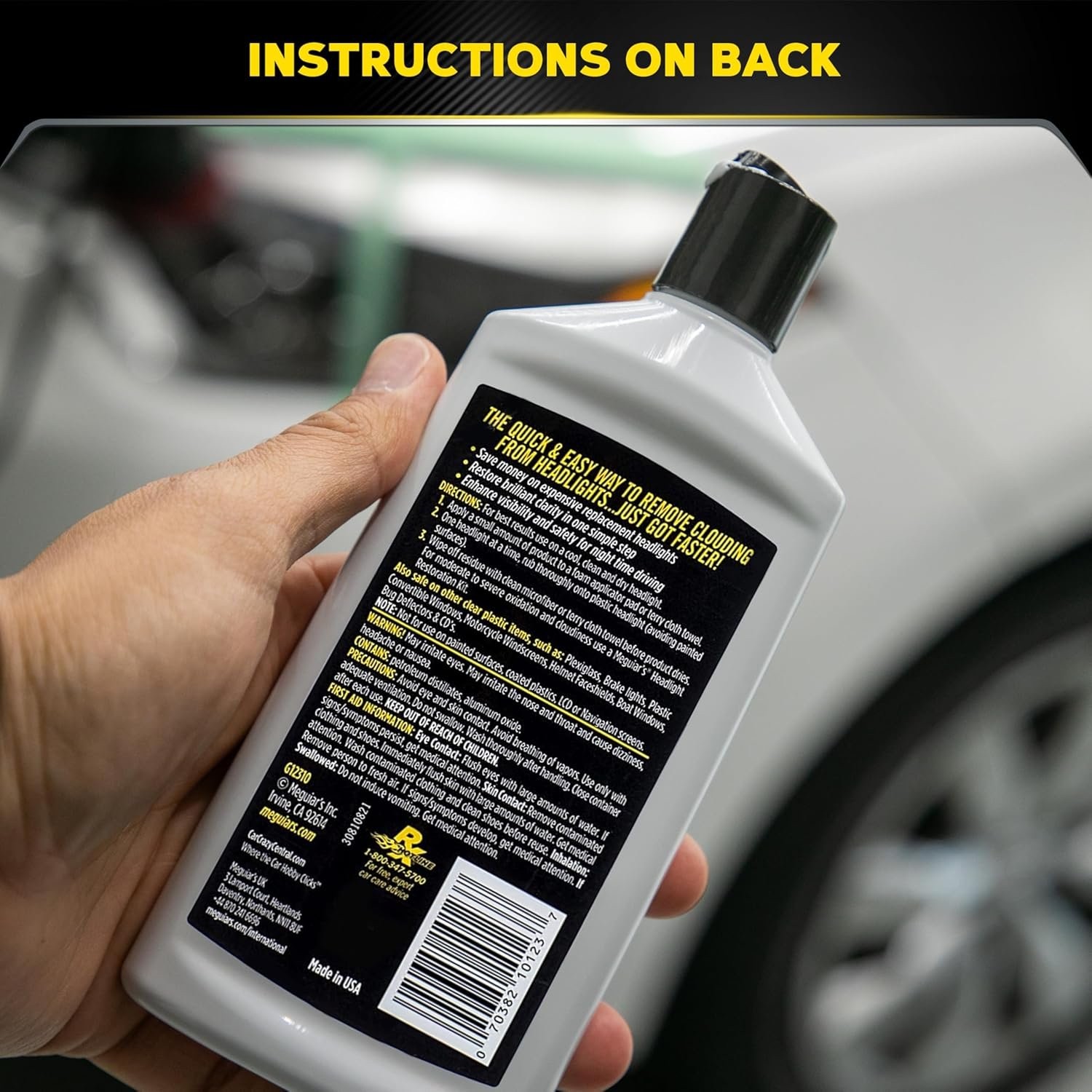Headlight Restoration Polish for Plastic Clarity, Removes Yellowing & Cloudiness