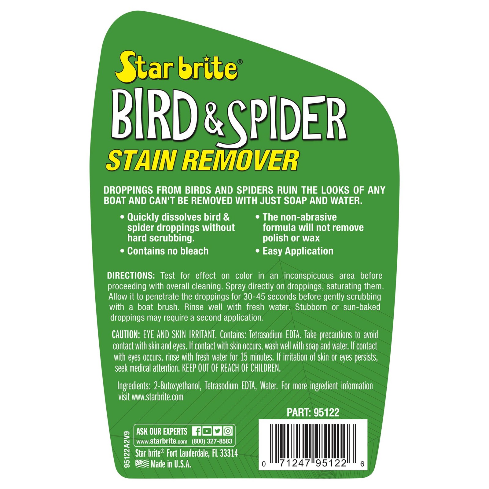 STAR BRITE Spider & Bird Stain Remover Spray – 22 Fl Oz (Pack of 1), Clear