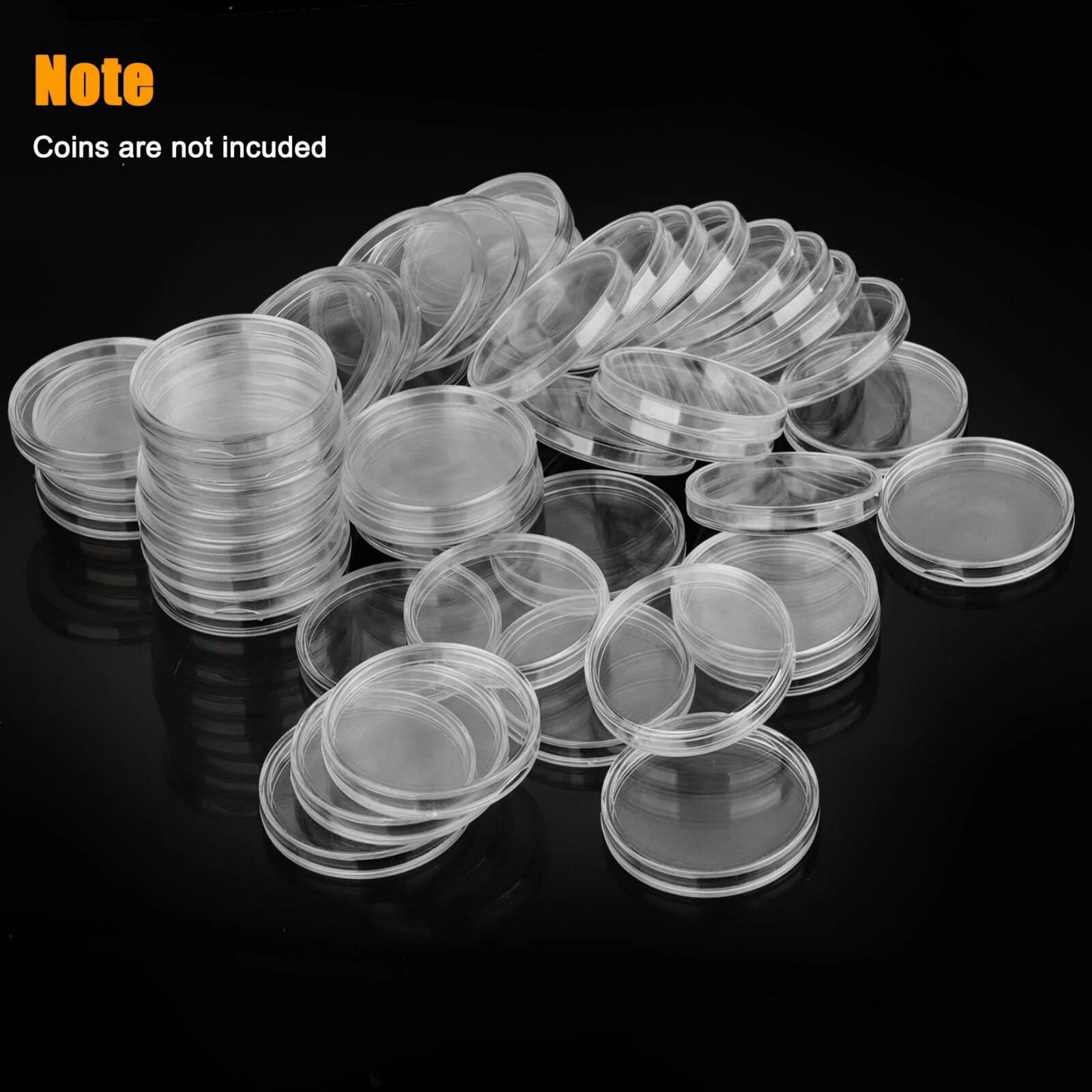 50pcs 40mm Clear Coin Capsules For Morgan Silver Dollar Half Dollar Coins USA
