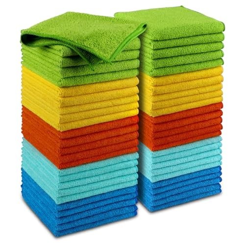 AIDEA Microfiber Cleaning Cloth, 50PK, Microfiber Towels for Cars, Premium Wash