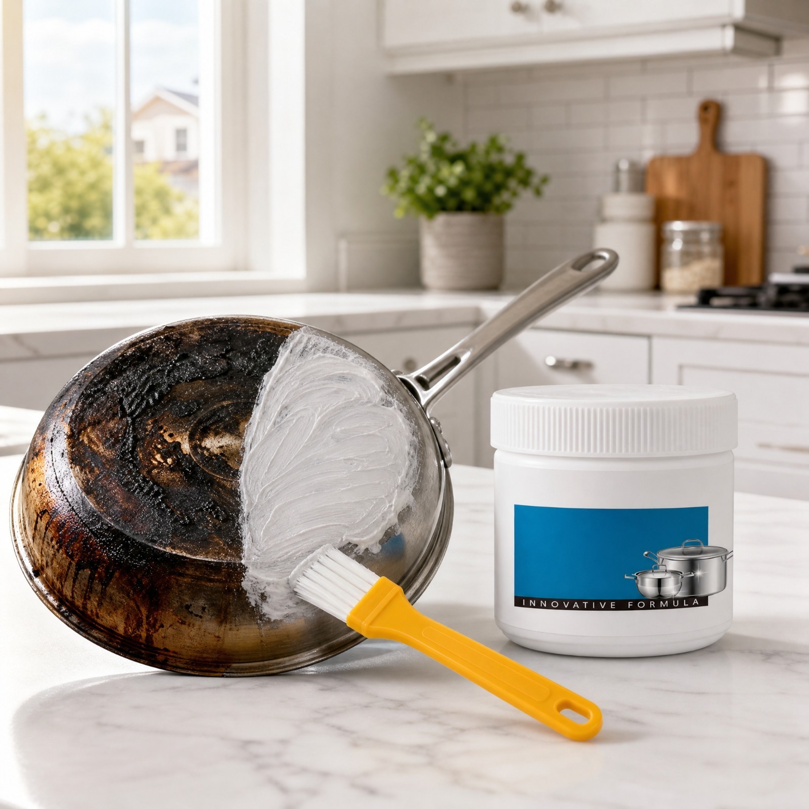 260g Cookware Burnt Stain Cleaning Paste, Multi-Use Pan Bottom Cleaner