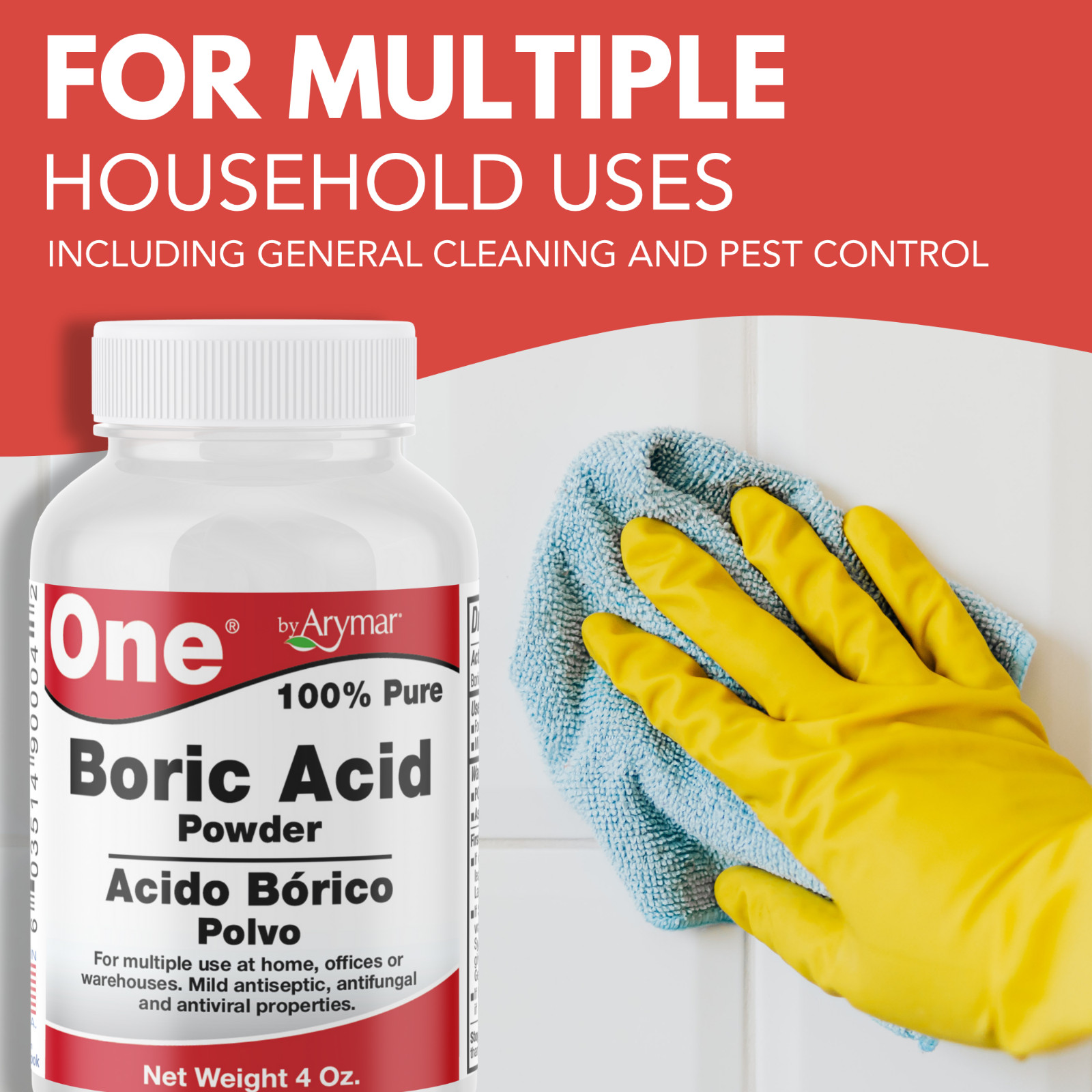 Arymar Multi-Use Boric Powder – Eco-Friendly Cleaning Solution, 4oz
