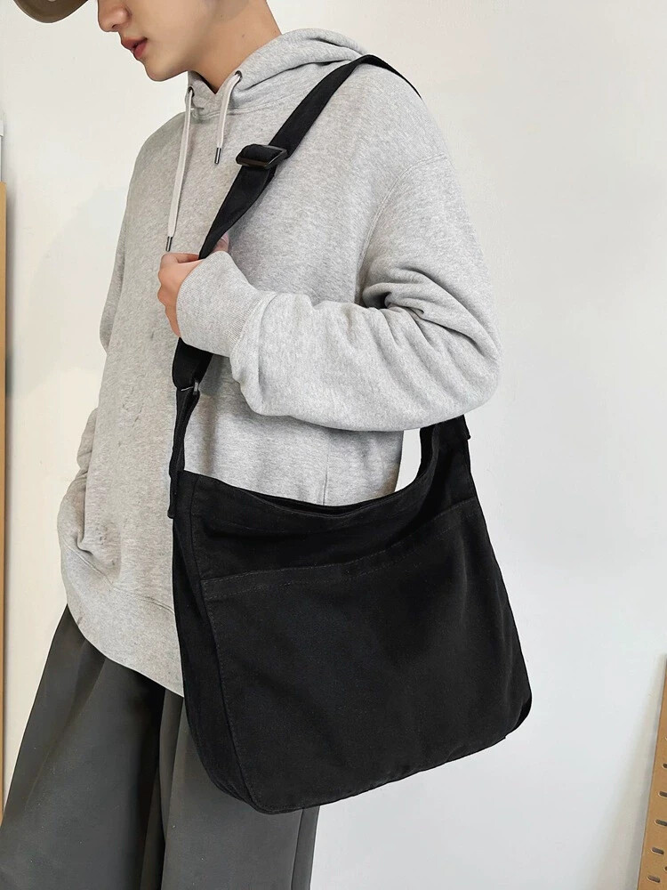Canvas Hobo Crossbody Shoulder Tote Bag for Women and Men Large Messenger Bag