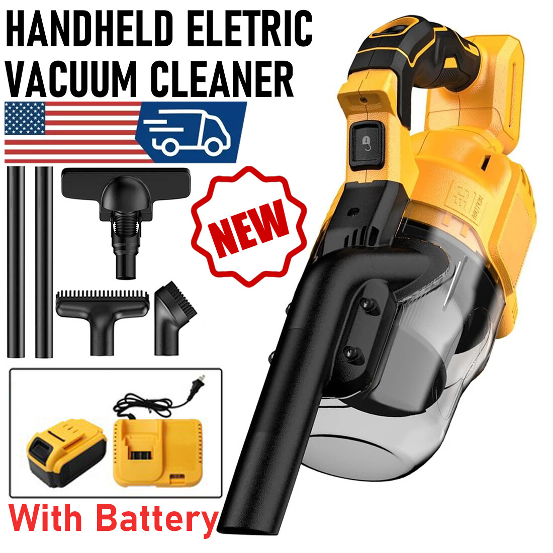 5 in 1 Cordless Vacuum Cleaner with 20V Battery Handheld Electric Vacuum Cleaner
