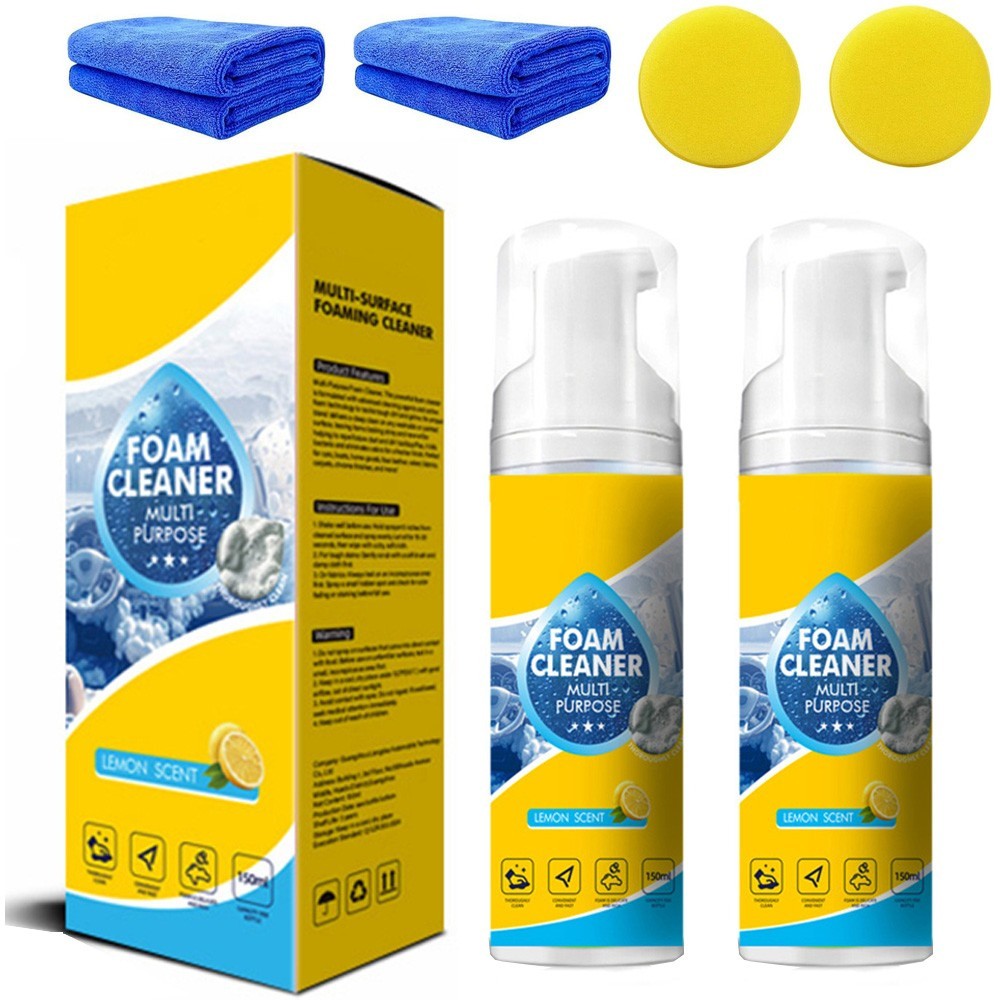 1-5x 4-in-1 Multi-Enzyme Foam Cleaner, All-Purpose Spray 5oz with Sponge & Towel