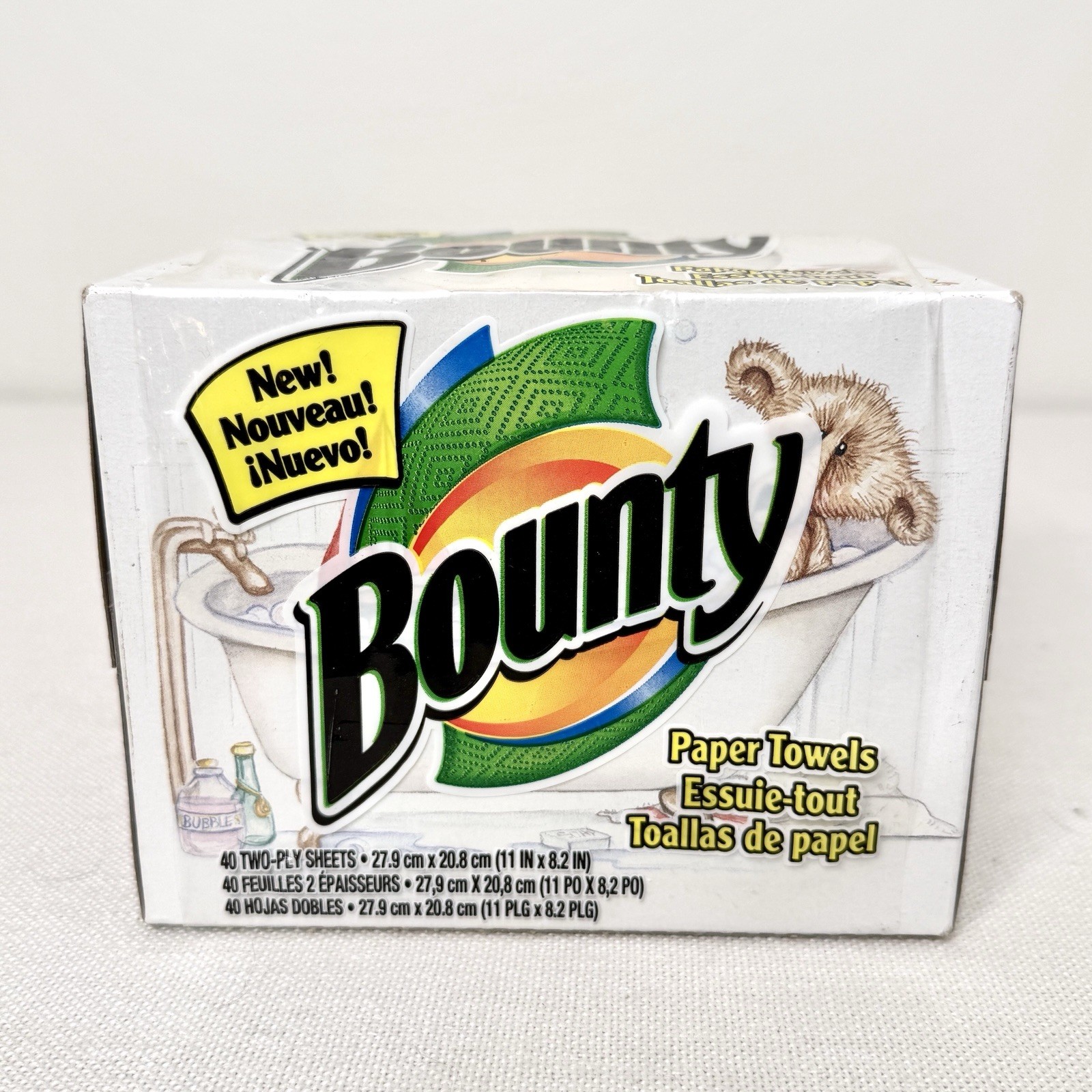 Bounty Paper Towels 40 Two-Ply Sheets 11″x8.2″ In Box Bathroom Teddy Bear 2000
