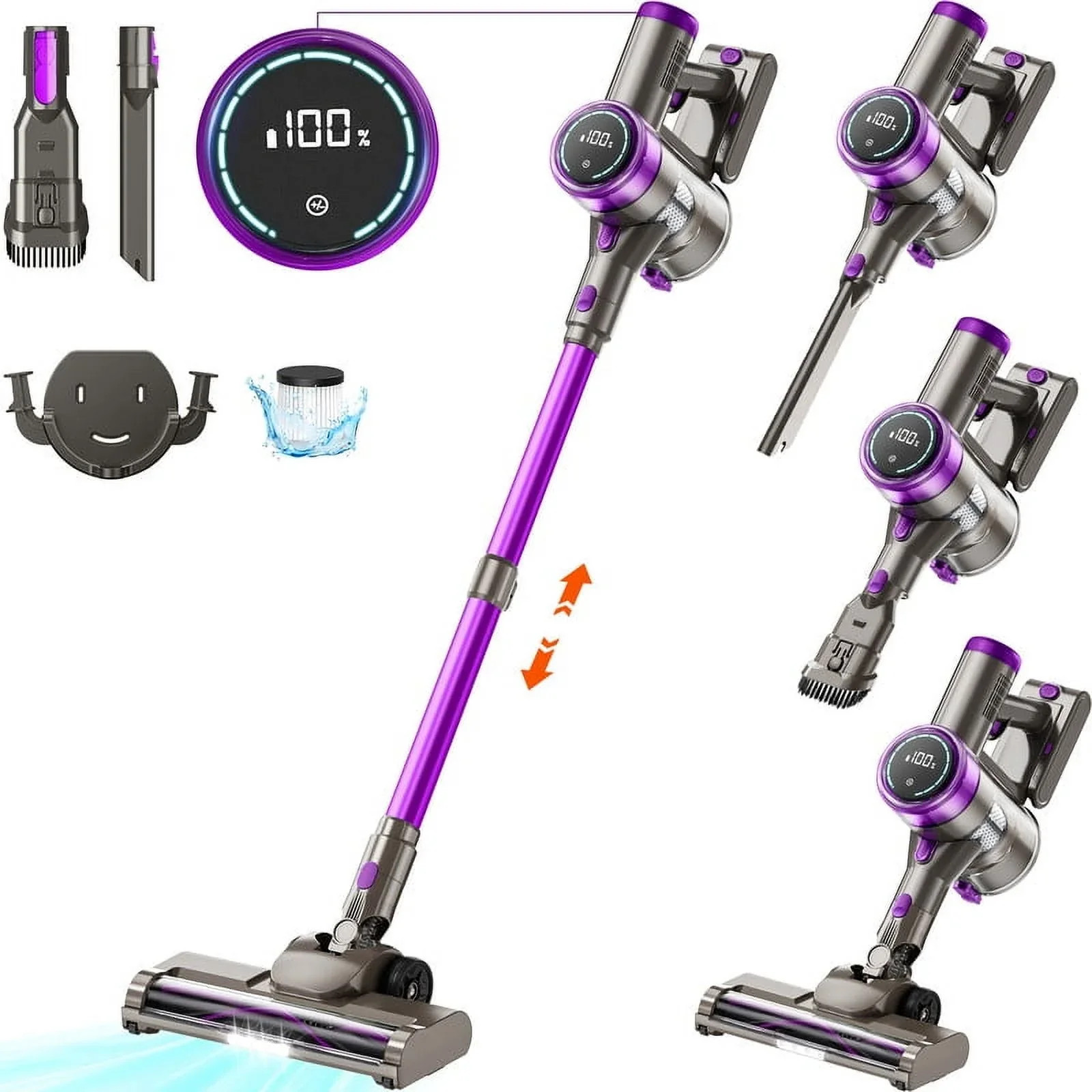 P2 Cordless Vacuum Cleaner 38000pa/400W 50min 2200mAh Lightweight Stick Va