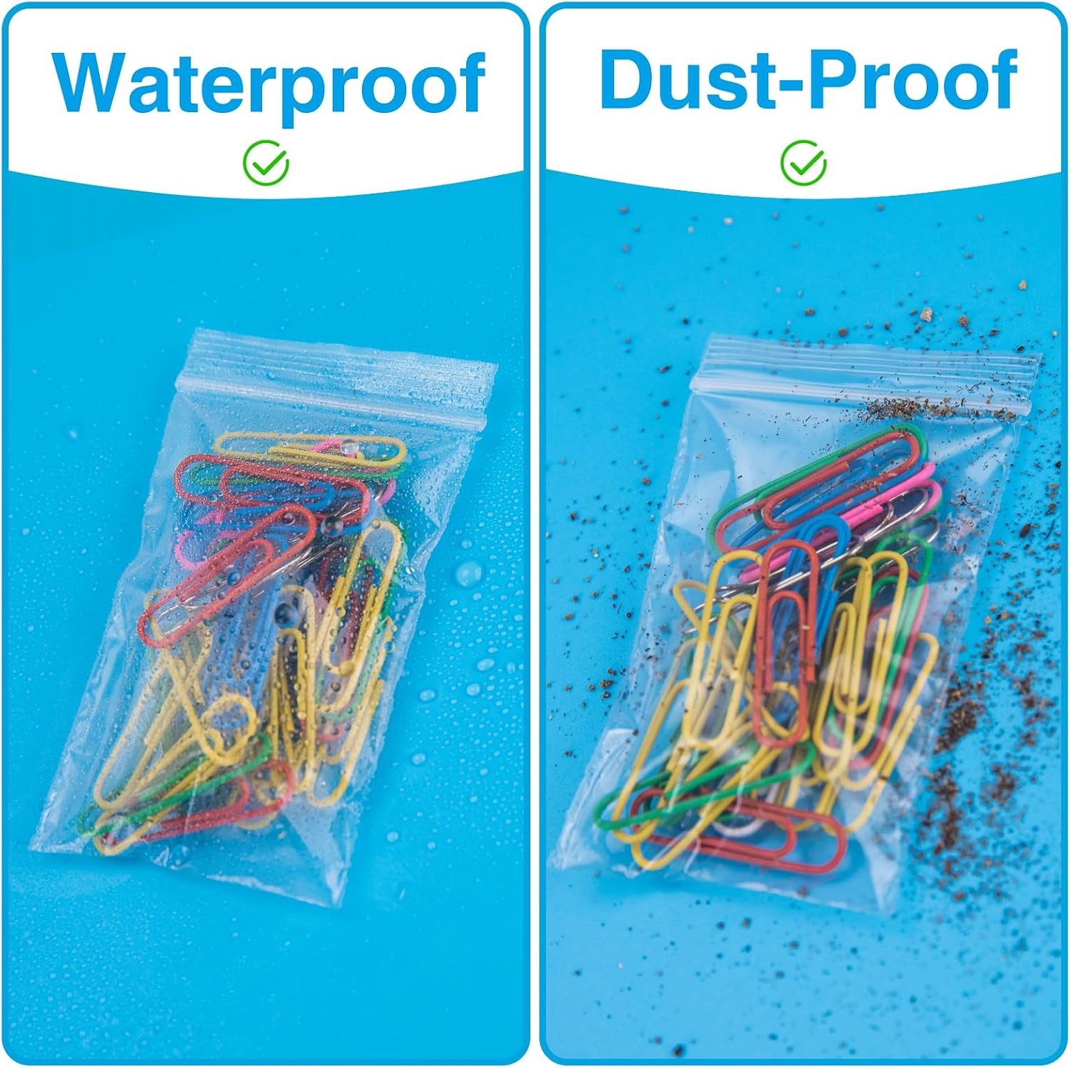 1200Pcs 2 x 3 Plastic Zip Bag, Clear, 2 mil Thick | Resealable, Small Bags for D