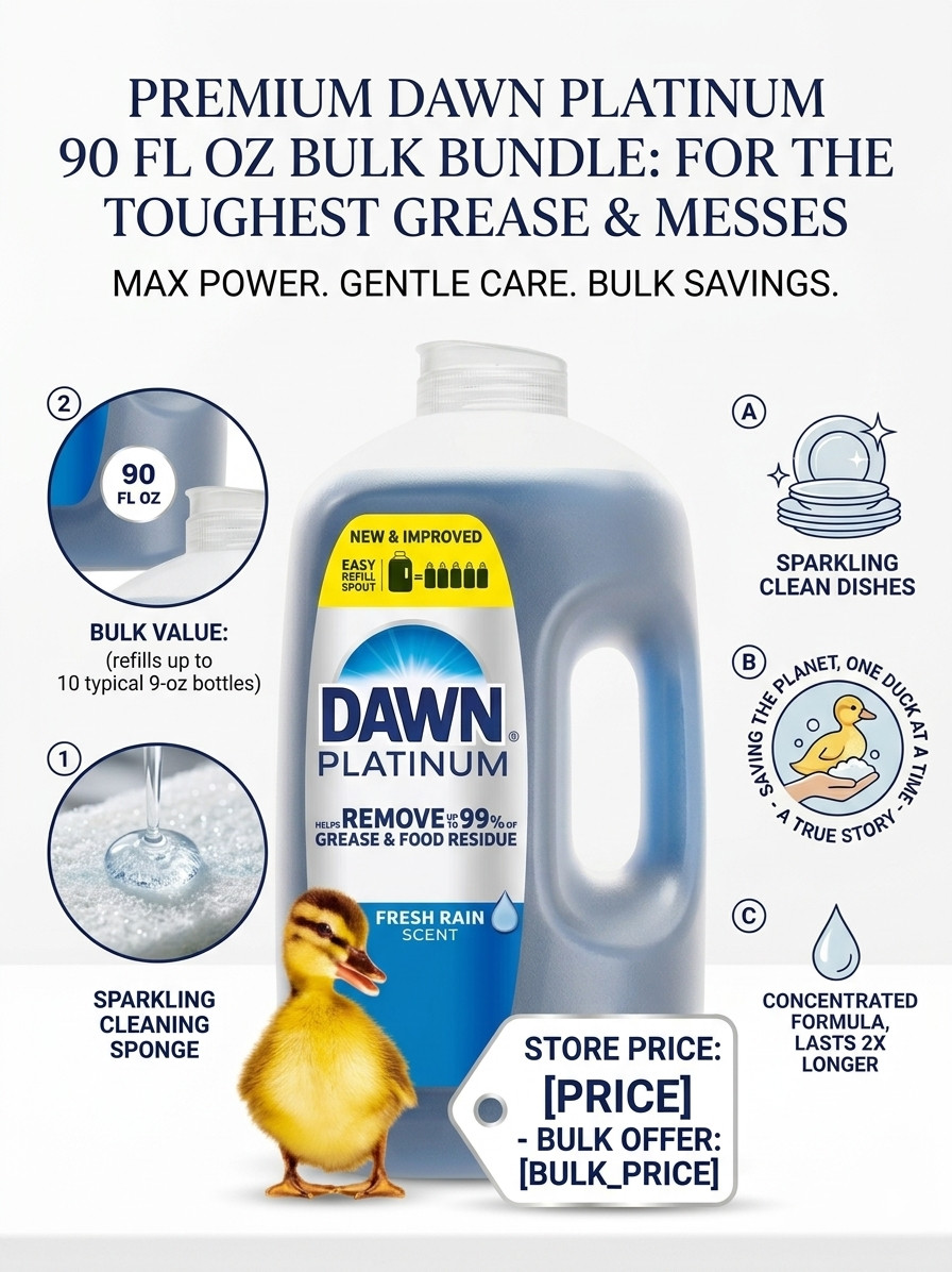 Dawn Platinum Dishwashing Liquid Dish Soap, Refreshing Rain 90 fl. oz.