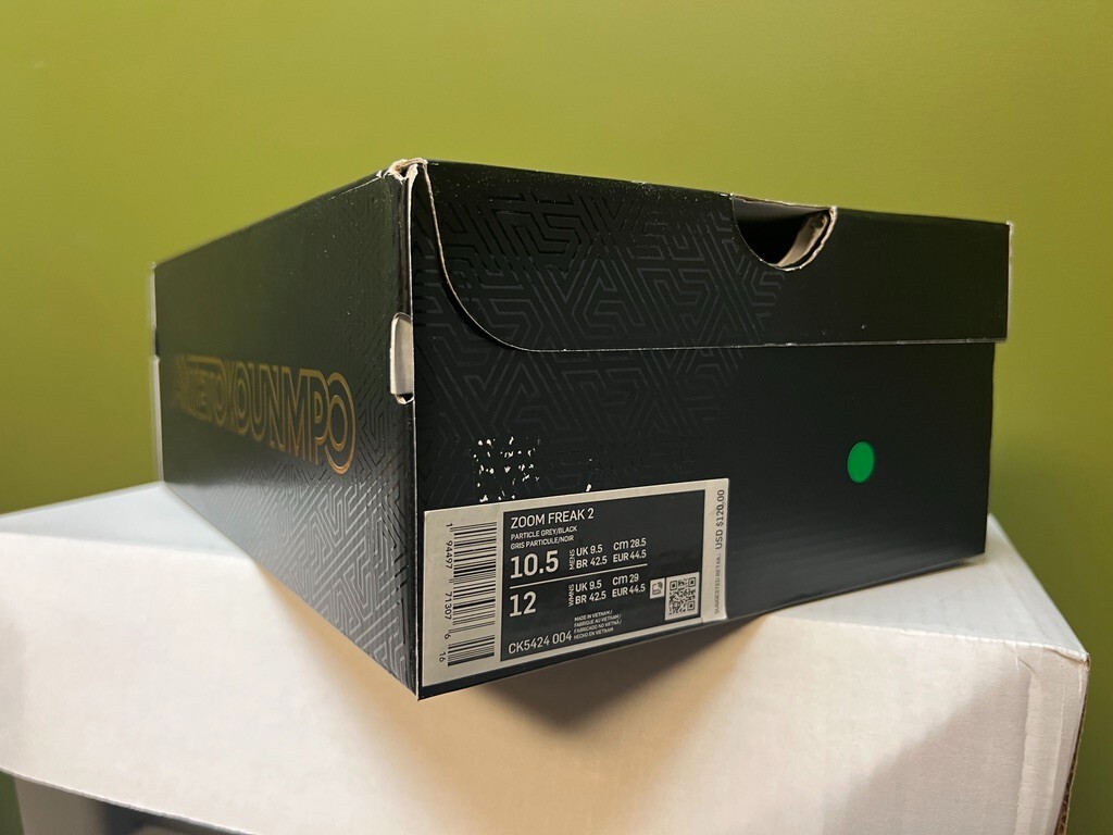 NIKE ZOOM FREAK 2 PARTICLE GREY/BLACK Giannis Shoe Box ONLY! NO SHOES!