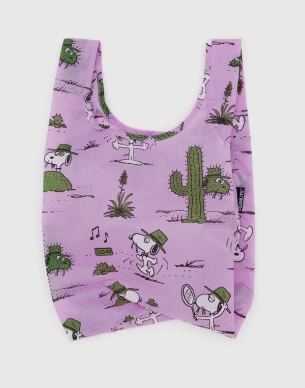 Baggu Standard Baggu, Pink Spike Peanuts Reusable Bag, NEW
