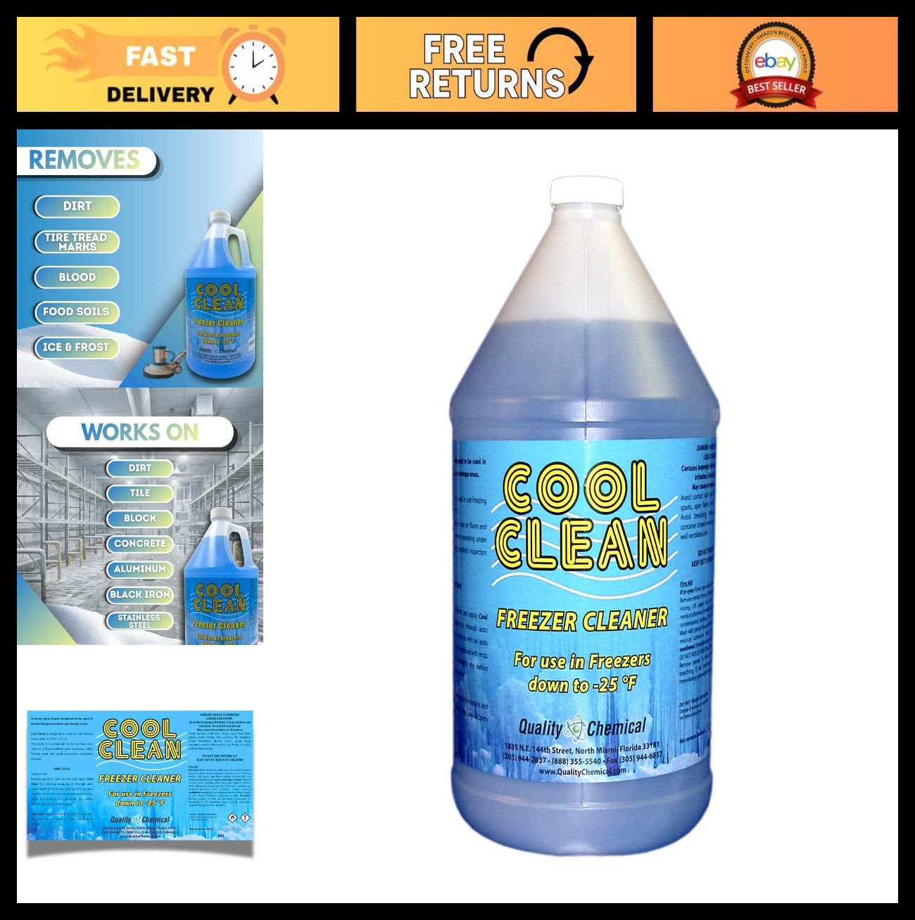 Heavy-Duty Freezer Cleaner – 1 Gallon (128 oz) | Quality Chemical Cool Clean