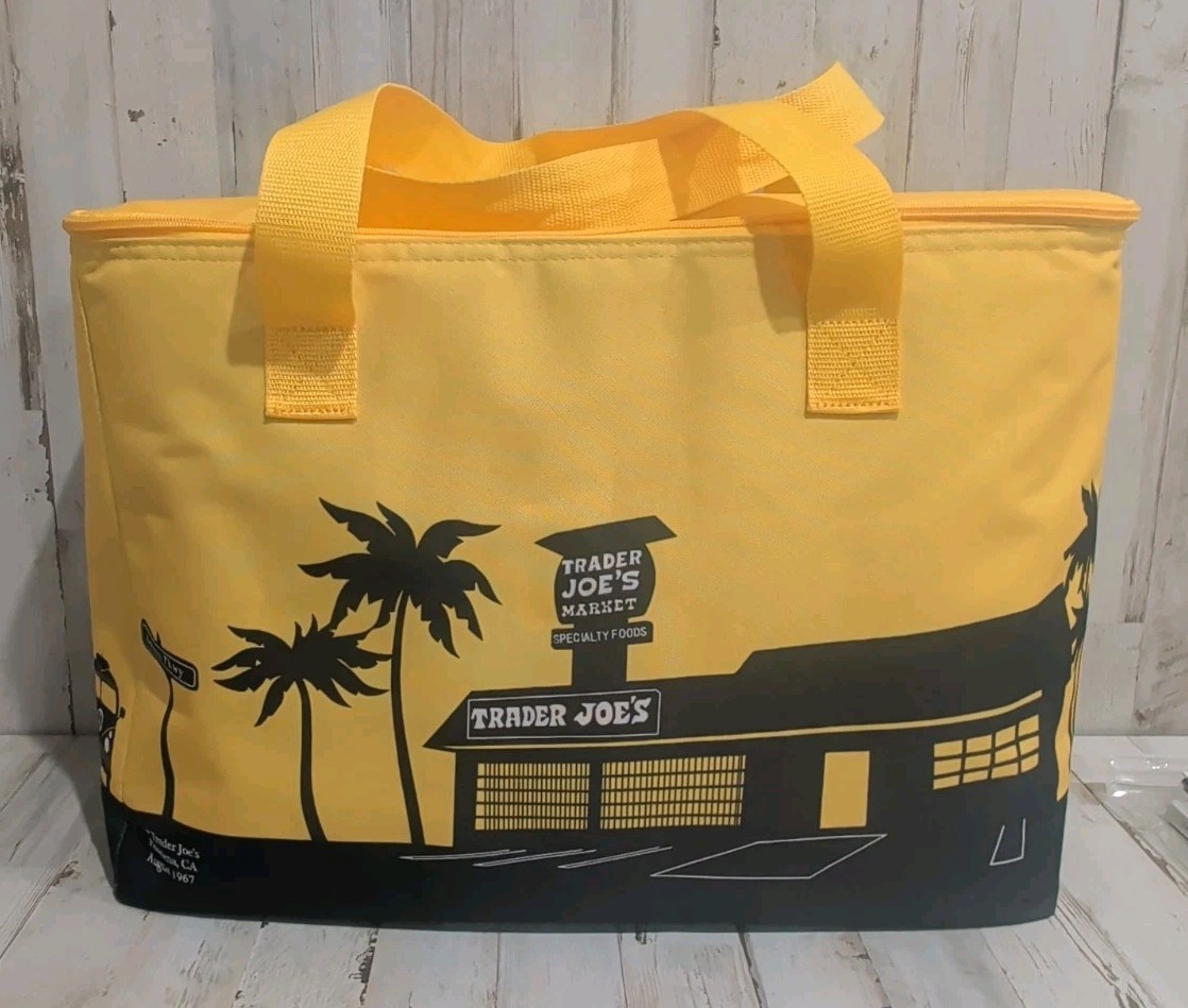 Trader Joe’s Large 8 Gal Yellow Pasadena Insulated Reusable Cooler Tote Bag