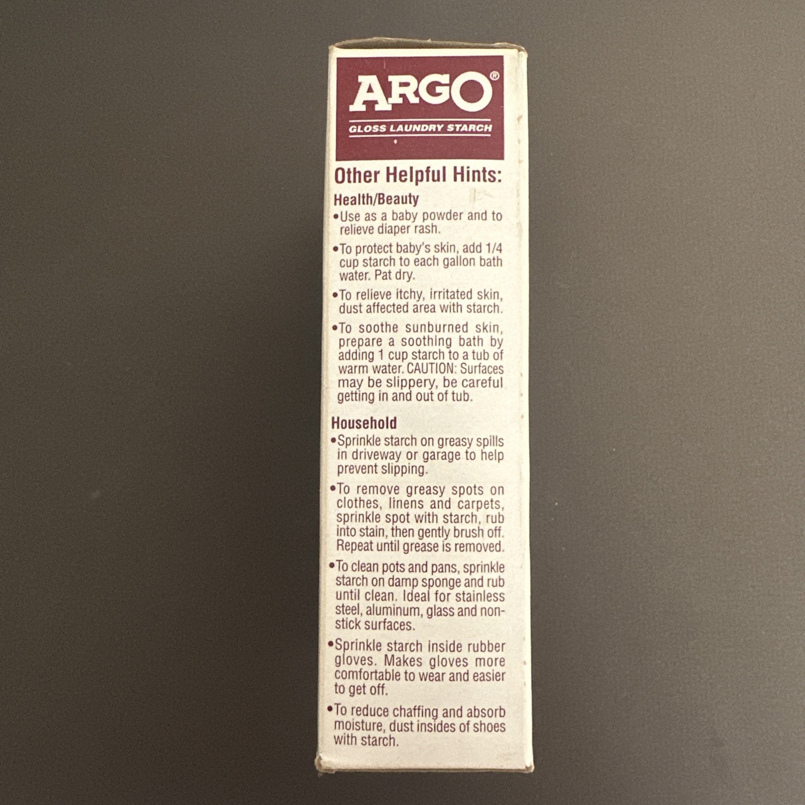 ARGO Gloss Laundry Starch Red – Easy to Use Crisp Finish 16oz (1lb) made in USA