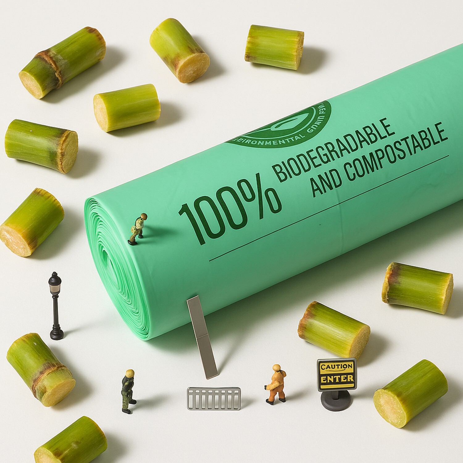 Trash Bags with Drawstring 100% Compostable Durable Garbage Bags 3,8,13 & 30 Gal