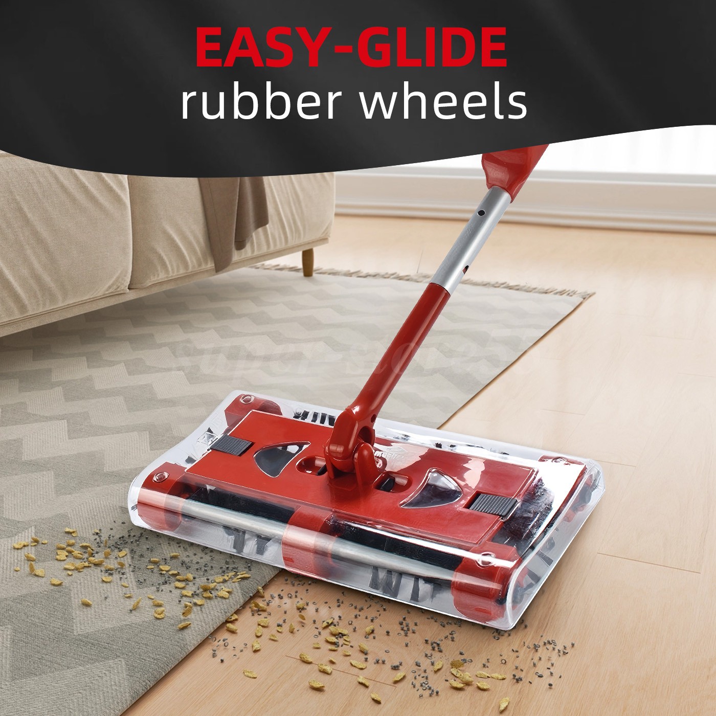 Cordless floor sweeper 45″ rechargeable floor and carpet sweeper Vacuum Cleaner