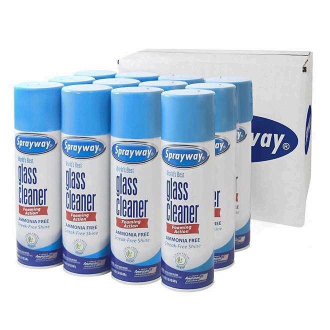 SprayWay Glass Cleaner with Foaming Spray for Streak-Free 19 oz pack of 12 & 24