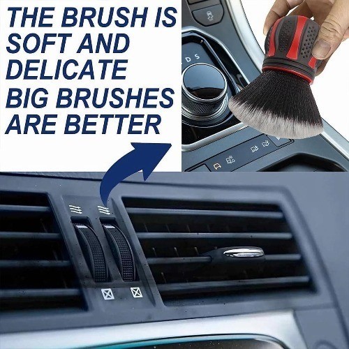 Detailing Brush, Ultra Soft Interior Dusting Brush with Storage Rac Color: Red