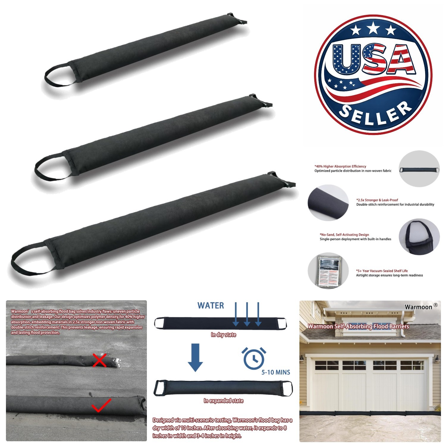 Reusable Flood Protection Bags – 5+ Shelf Life, Ideal for Home & Garage Use