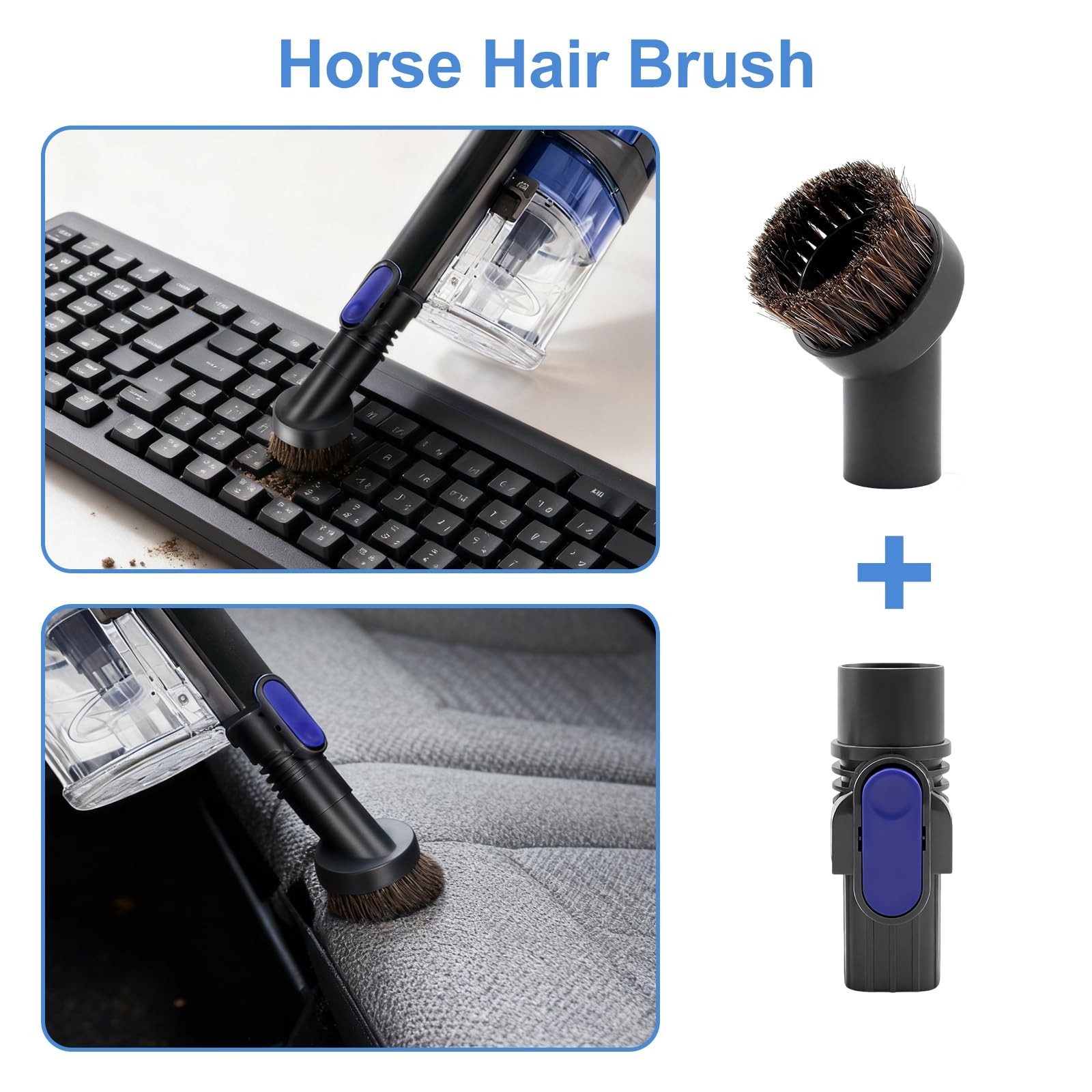 Vacuum Crevice Tool & Removable 2-in-1 Brush & Horse Brush Replacement for Sh…