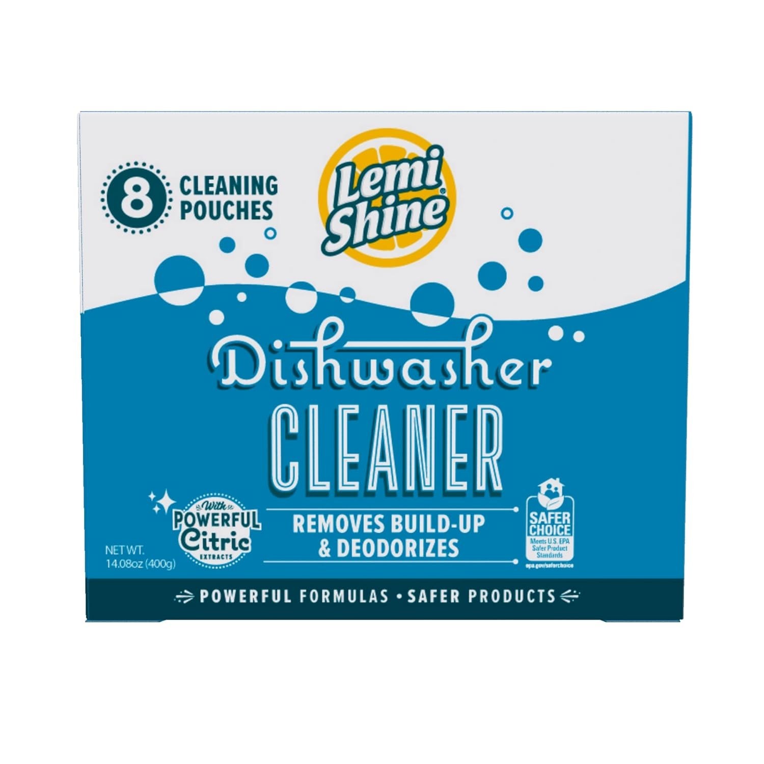 Lemi Shine Dishwasher Cleaner 8 Pack Citric Acid Hard Water Lemon 14oz