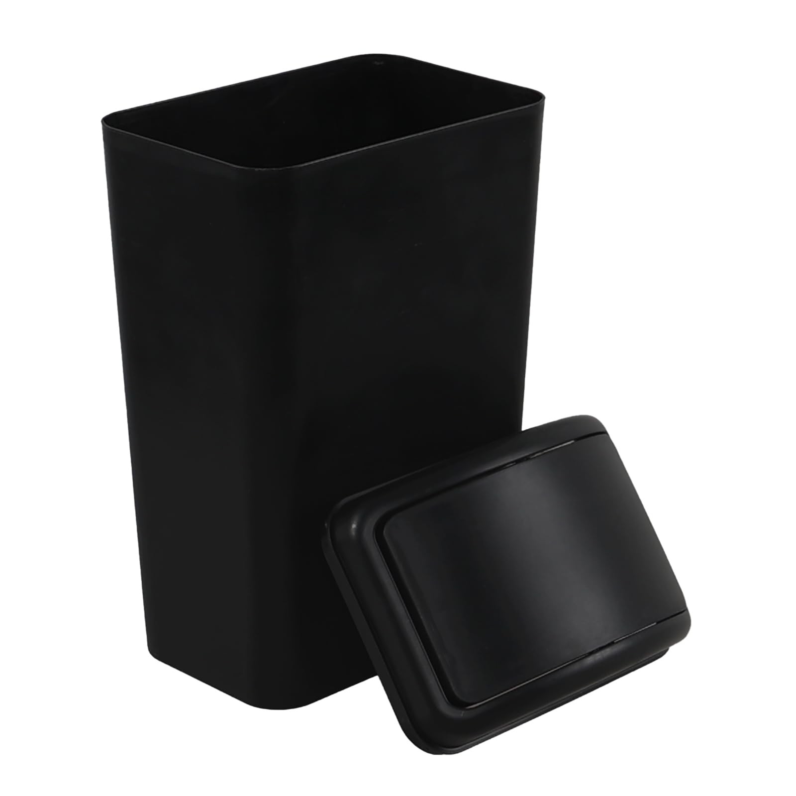 Black 12 L 3.5 Gallon Garbage Trash Can Swing Lid Slim Plastic Bin