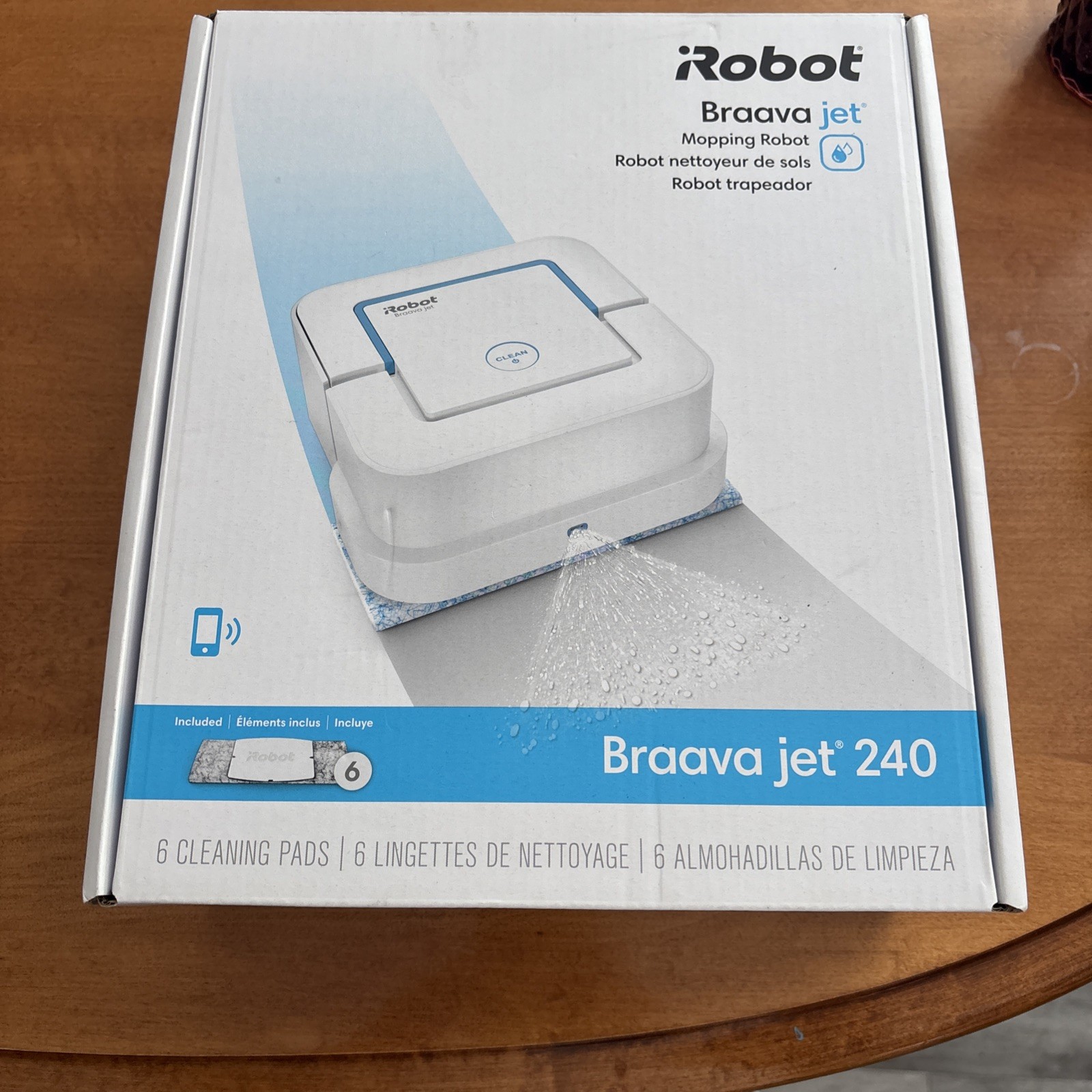 iRobot Braava Jet 240 White Automatic Bluetooth Compact Smart Mopping Robot NEW