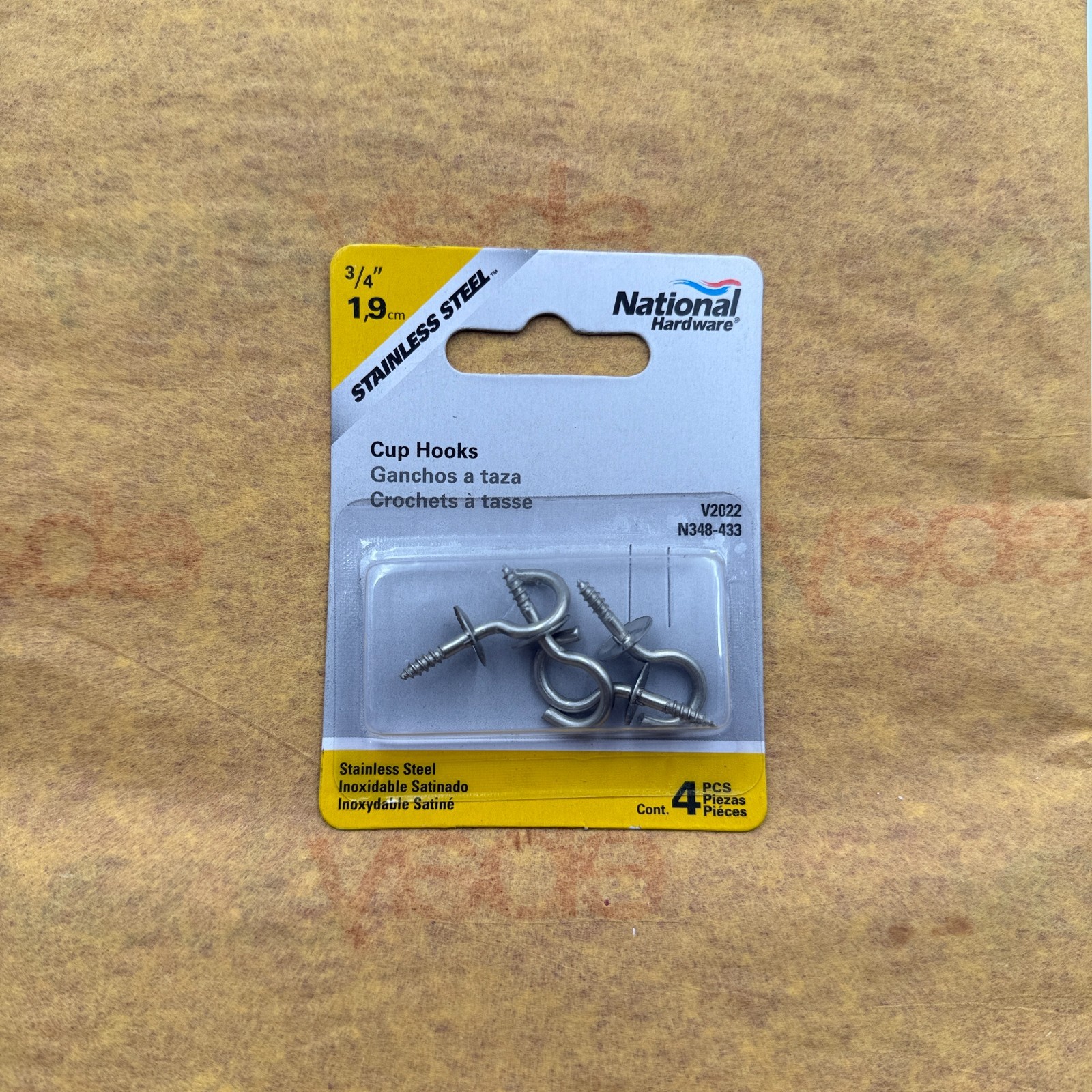 Stanley National Hardware N348-433 0.75 in. Cup Hook Stainless Steel – Pack of 5