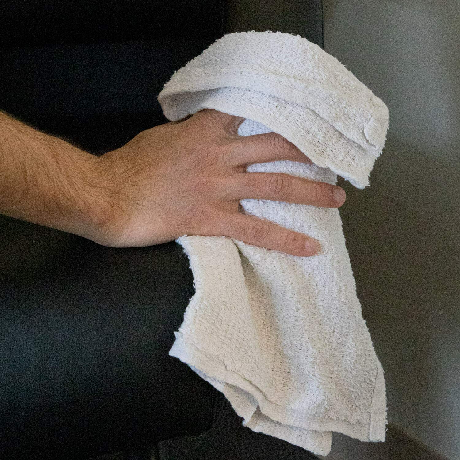 Terry Towel Cleaning Rags, Package Options, White, Multipurpose 14×14 to 20×20