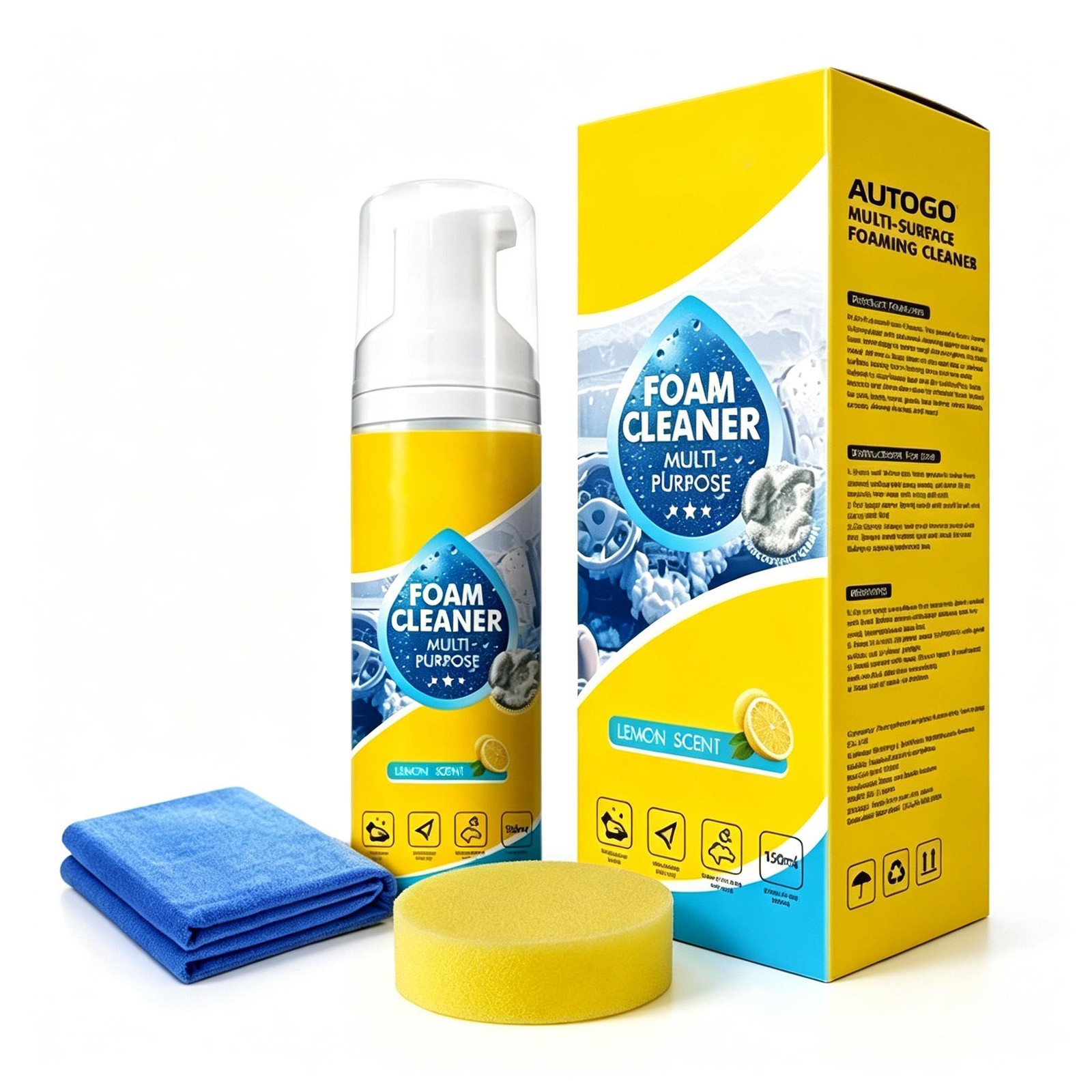 150ml Foam Cleaner, 4-in-1 Multi-Enzyme Foam Cleaners, New Foam No-Rinse Cleaner