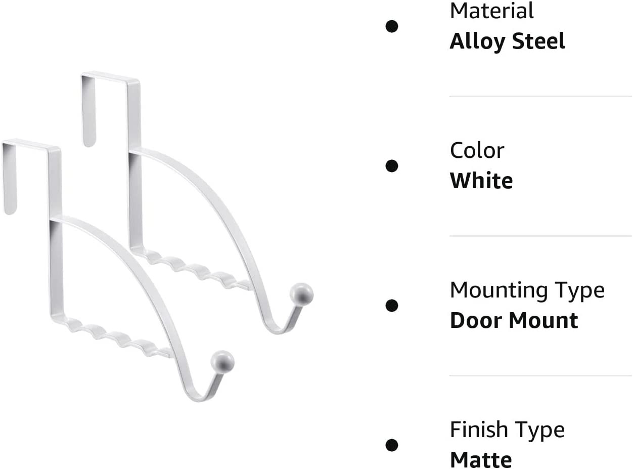 Single Over Door Hooks Multi Hanging Storage Hanger Clothes Coats Towels 2 Piece
