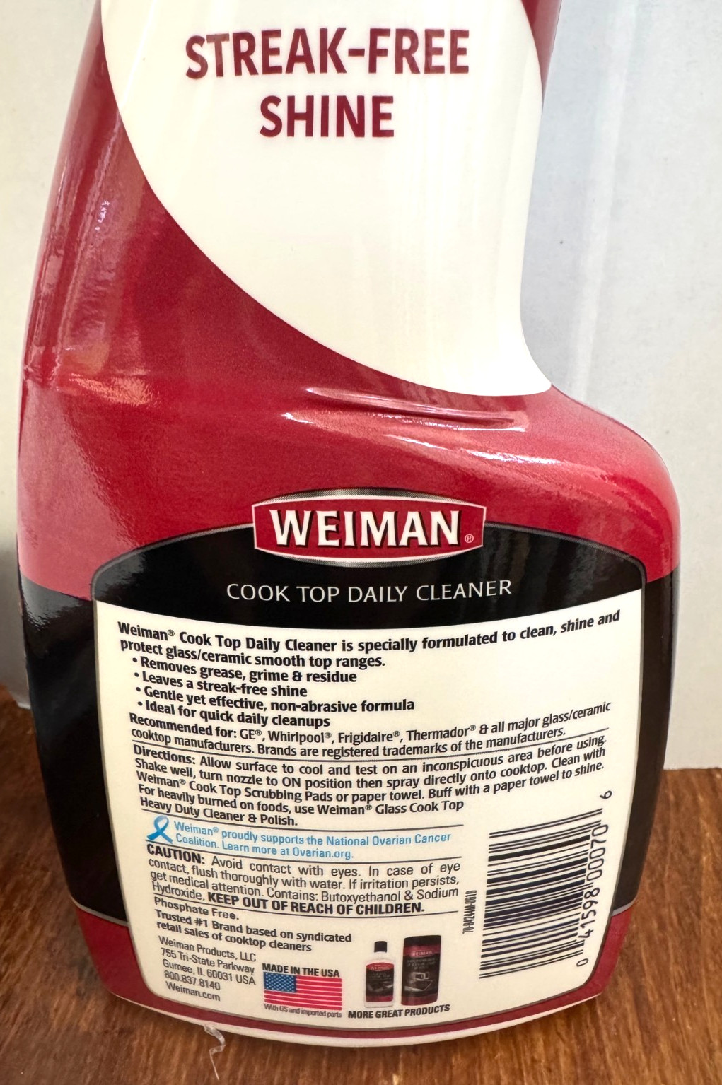 Weiman Cook Top Daily Cleaner Trigger Spray Bottle Streak Free Shine 12 oz NEW