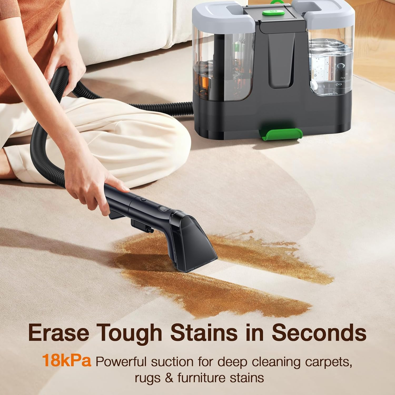 Carpet Cleaner Machine,Deep Cleaner Machine for Rug Cleaner & Couch Cleaner | Ca