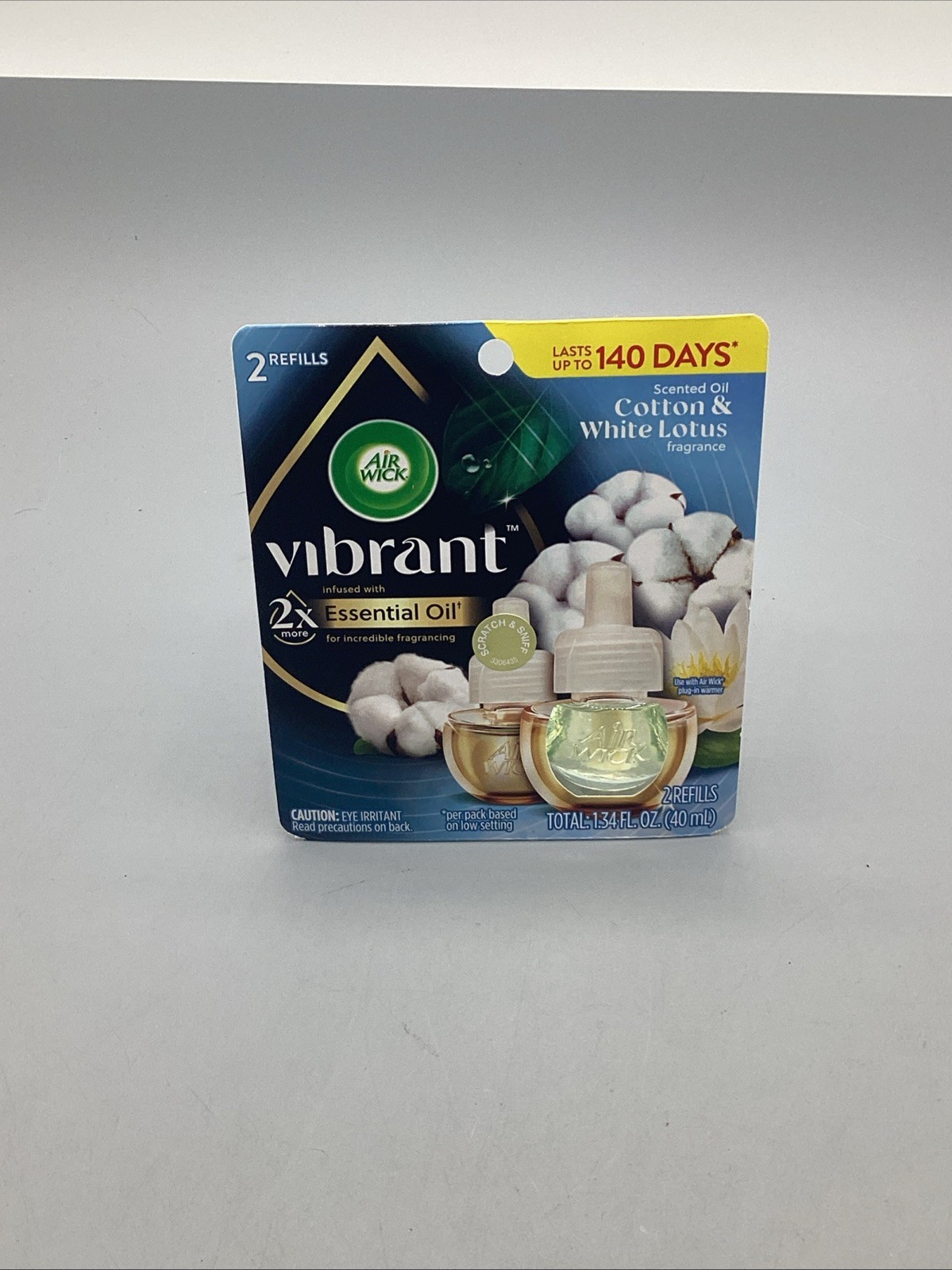 Air Wick Vibrant Scented Oil Refills Cotton & White Lotus 2 pack-NEW!!!