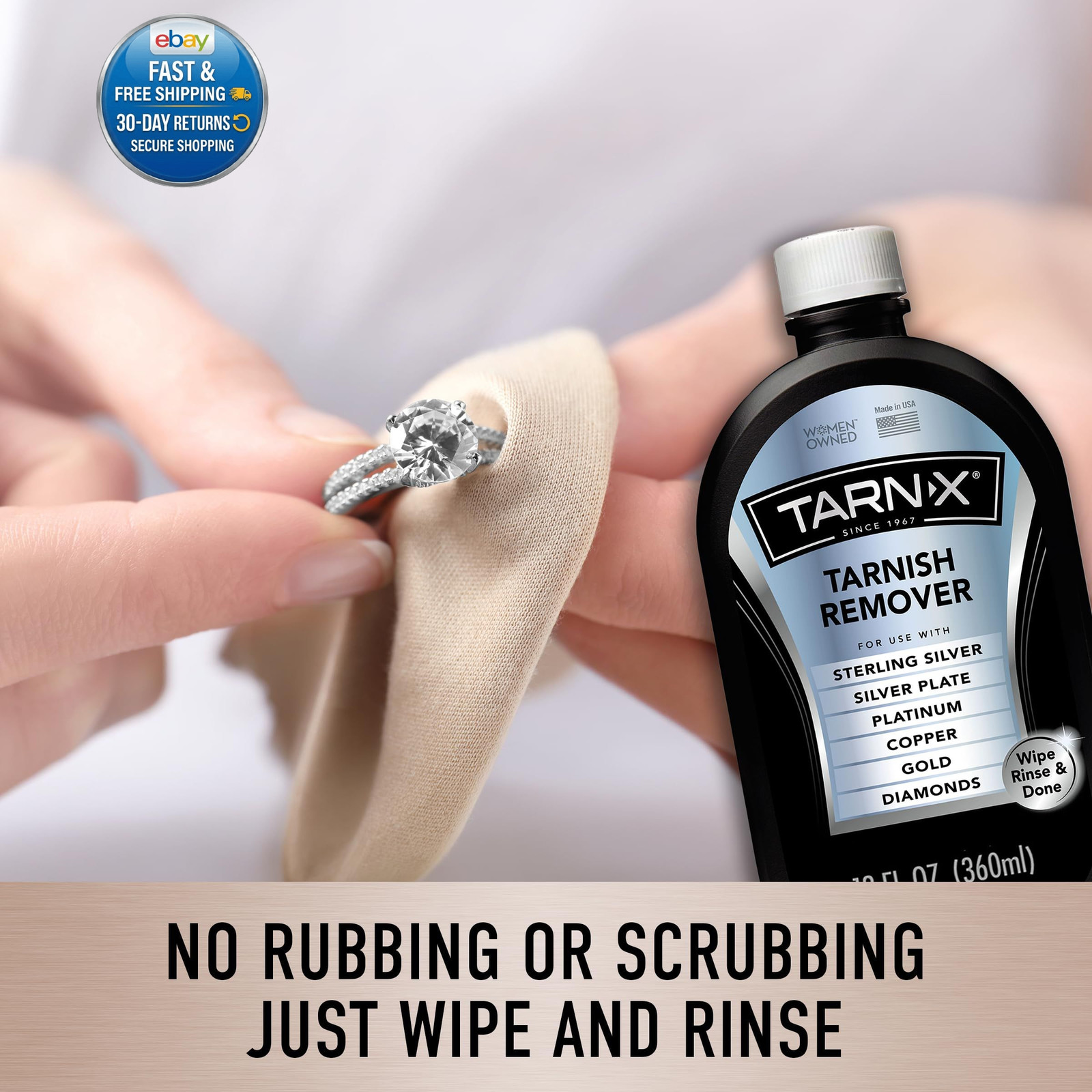 Tarnish Remover, 12 oz. Bottle, Platinum, 12 Fl Oz (Pack of 1), Multi