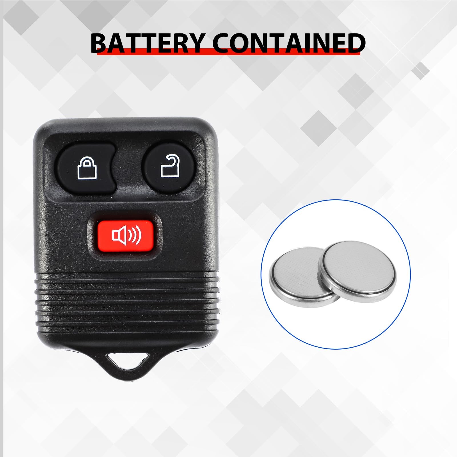 2 Packs 3 Button Keyless Entry Remote Key Fob with Ford F150 F250 F350 Escape…